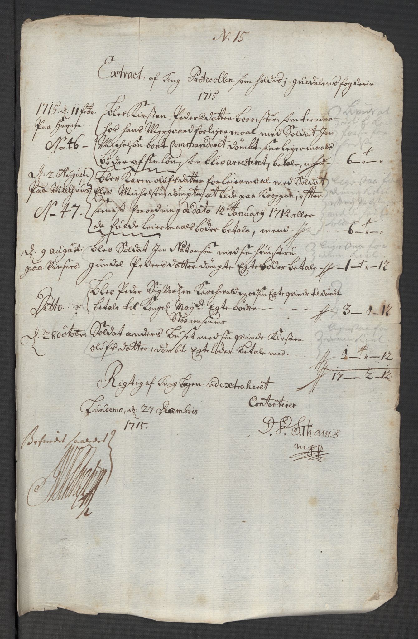 Rentekammeret inntil 1814, Reviderte regnskaper, Fogderegnskap, RA/EA-4092/R60/L3966: Fogderegnskap Orkdal og Gauldal, 1715, s. 400