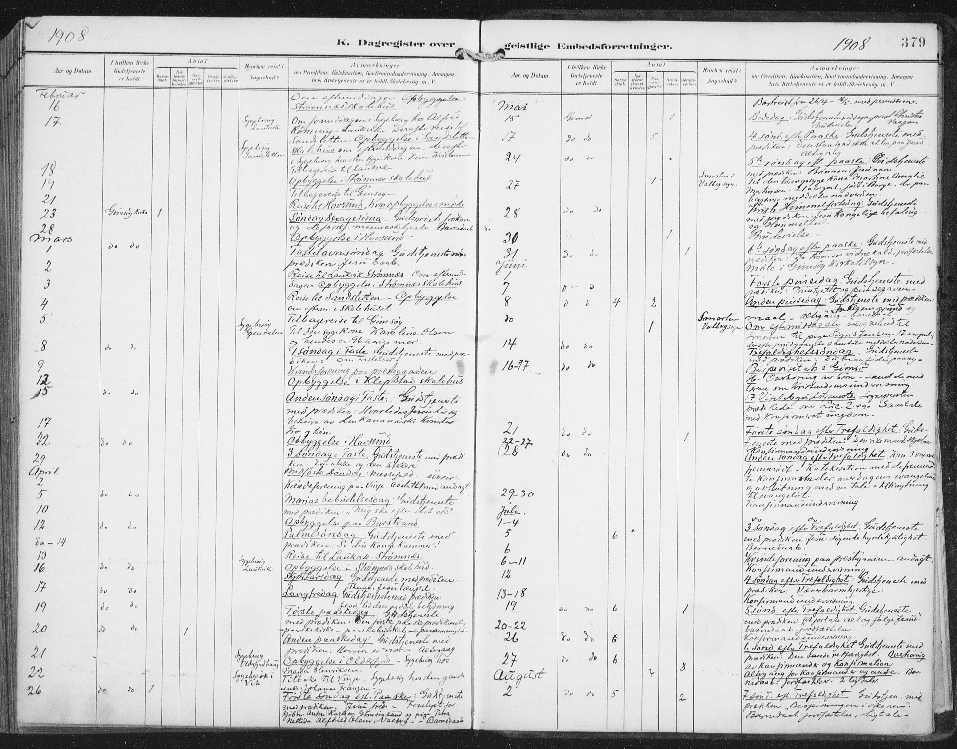 Ministerialprotokoller, klokkerbøker og fødselsregistre - Nordland, SAT/A-1459/876/L1098: Ministerialbok nr. 876A04, 1896-1915, s. 379