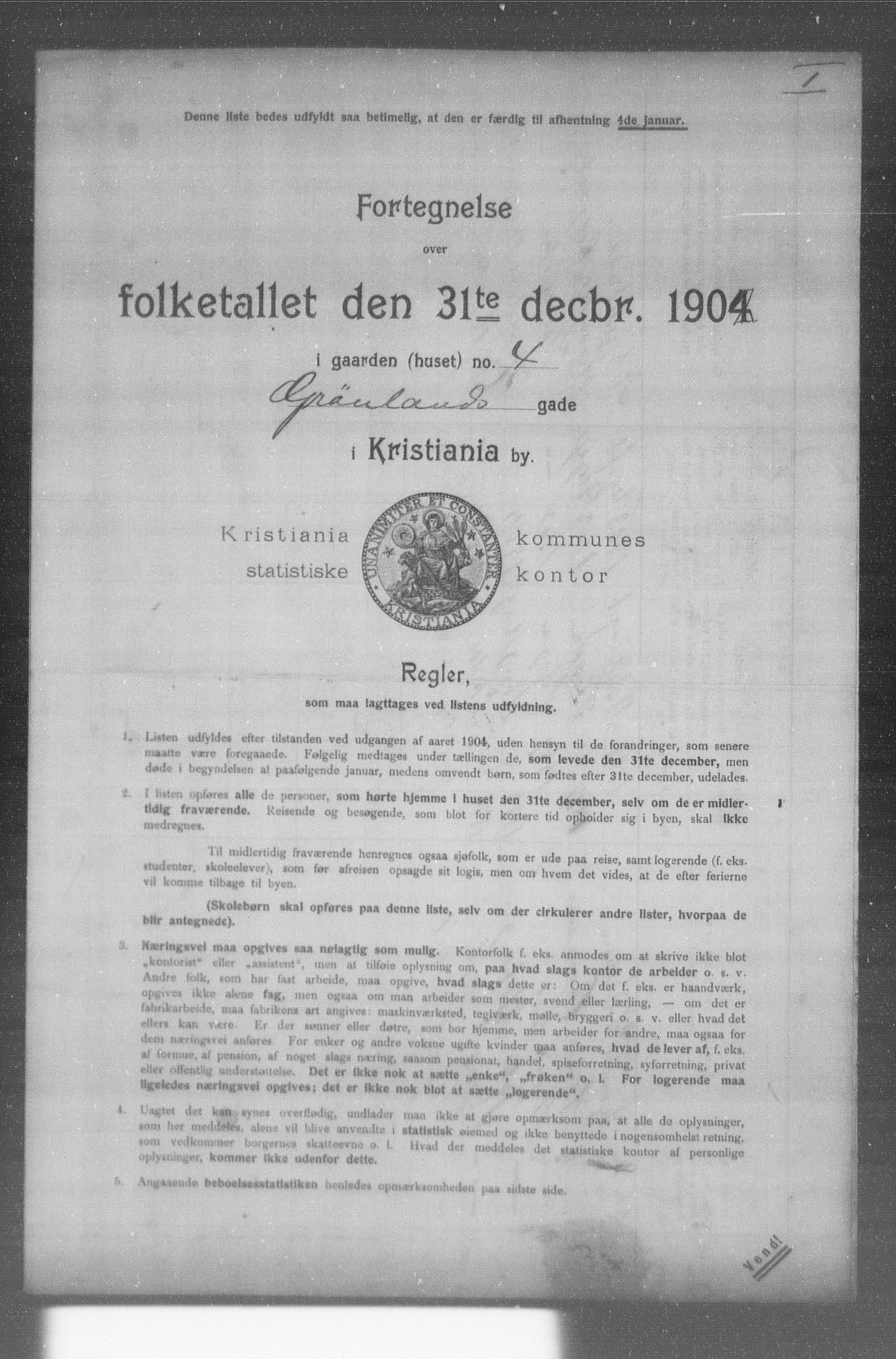 OBA, Kommunal folketelling 31.12.1904 for Kristiania kjøpstad, 1904, s. 6251