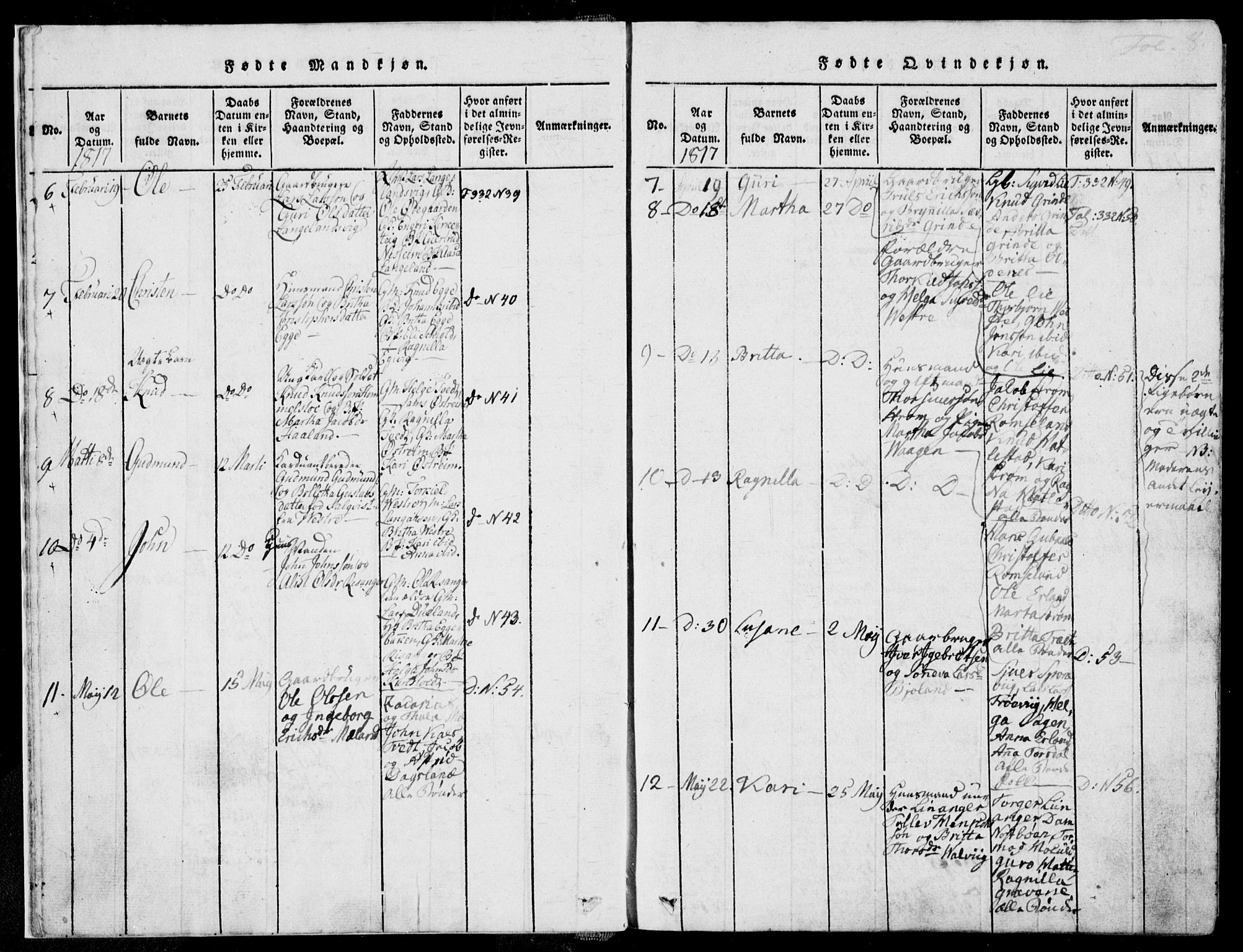 Skjold sokneprestkontor, AV/SAST-A-101847/H/Ha/Haa/L0003: Ministerialbok nr. A 3, 1815-1835, s. 8