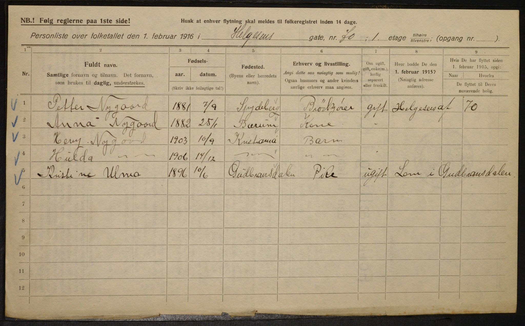 OBA, Kommunal folketelling 1.2.1916 for Kristiania, 1916, s. 39089