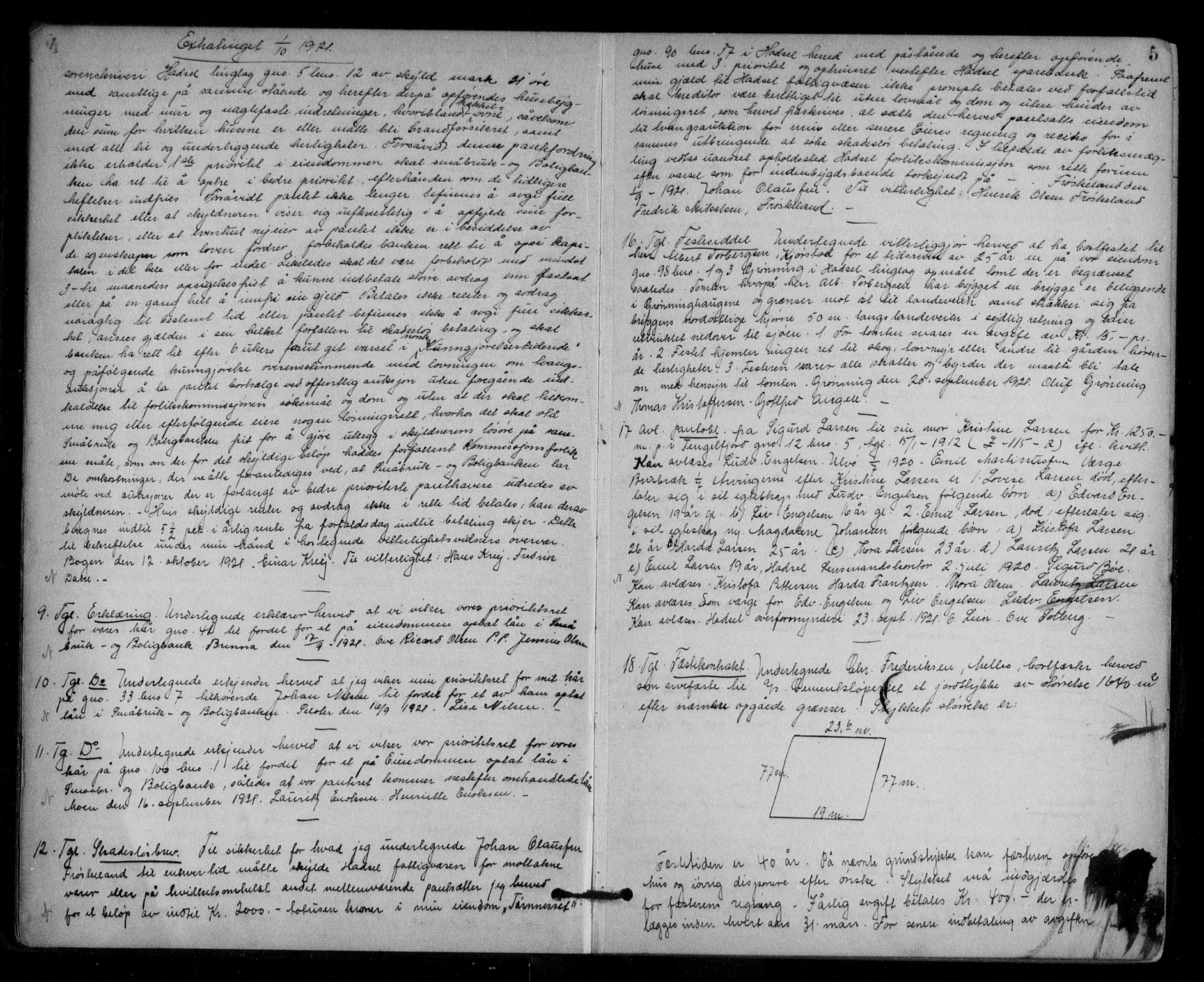 Vesterålen sorenskriveri, SAT/A-4180/1/2/2Ca/L0038: Pantebok nr. 3, 1921-1922, s. 4-5