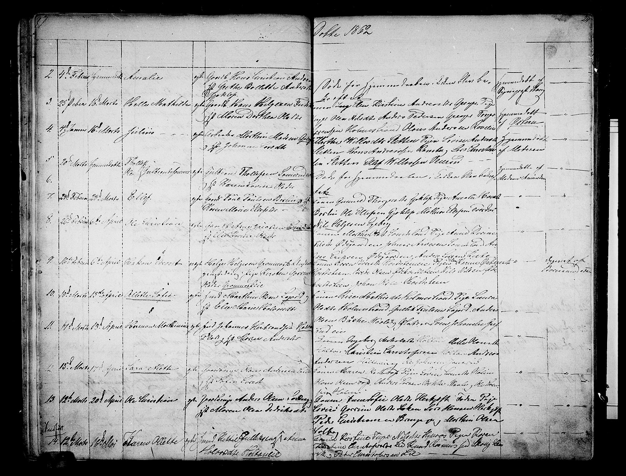 Botne kirkebøker, AV/SAKO-A-340/G/Ga/L0001: Klokkerbok nr. I 1, 1854-1867, s. 24