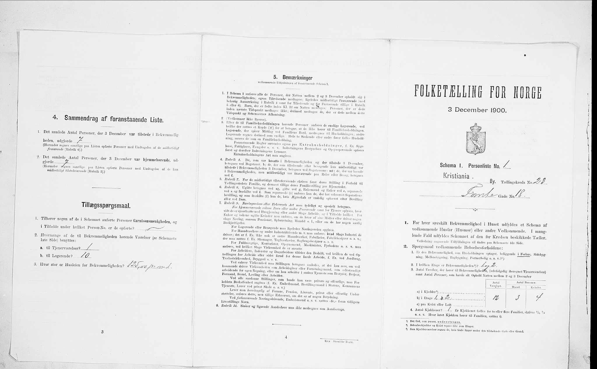 SAO, Folketelling 1900 for 0301 Kristiania kjøpstad, 1900, s. 102430