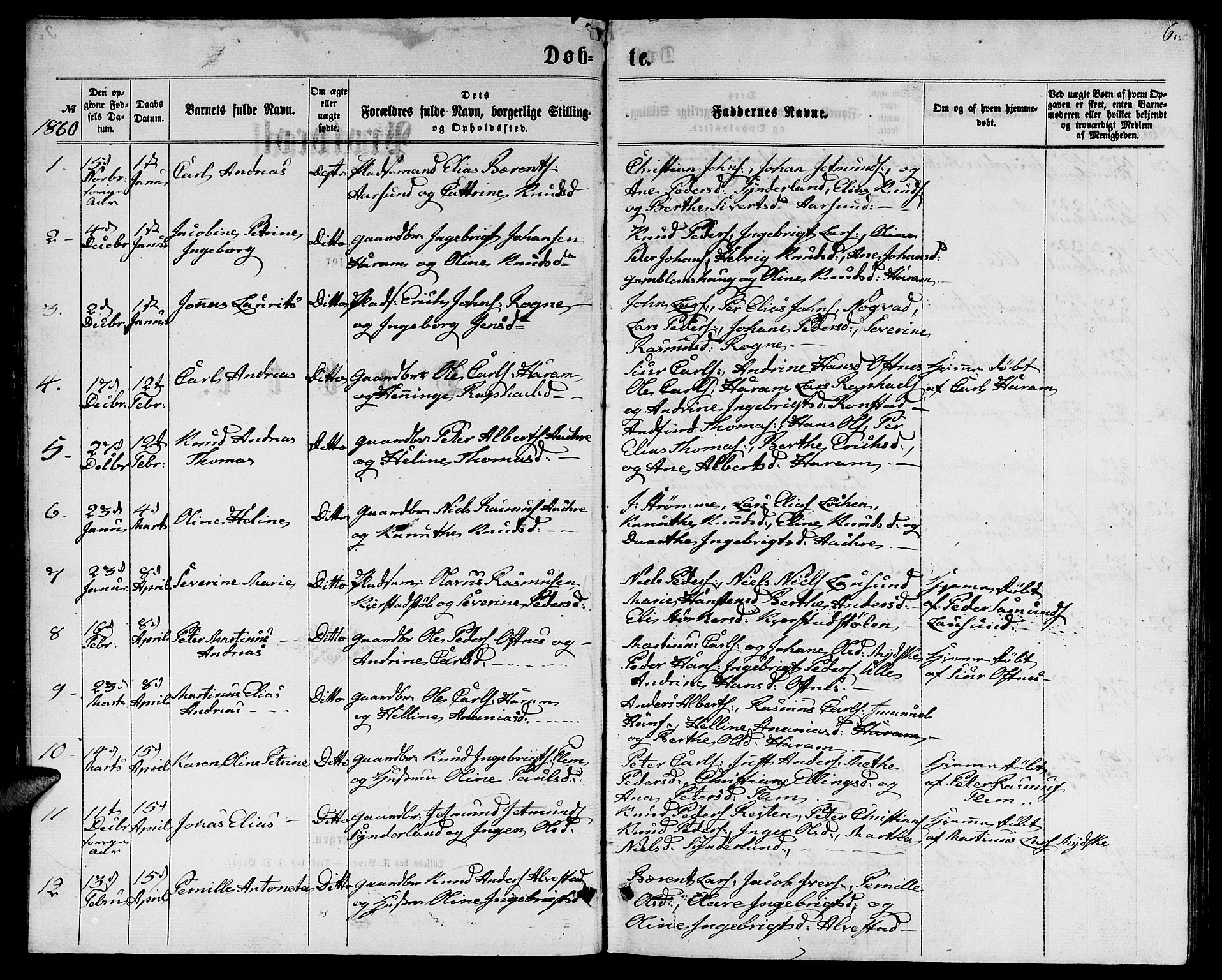 Ministerialprotokoller, klokkerbøker og fødselsregistre - Møre og Romsdal, AV/SAT-A-1454/536/L0508: Klokkerbok nr. 536C03, 1860-1870, s. 6