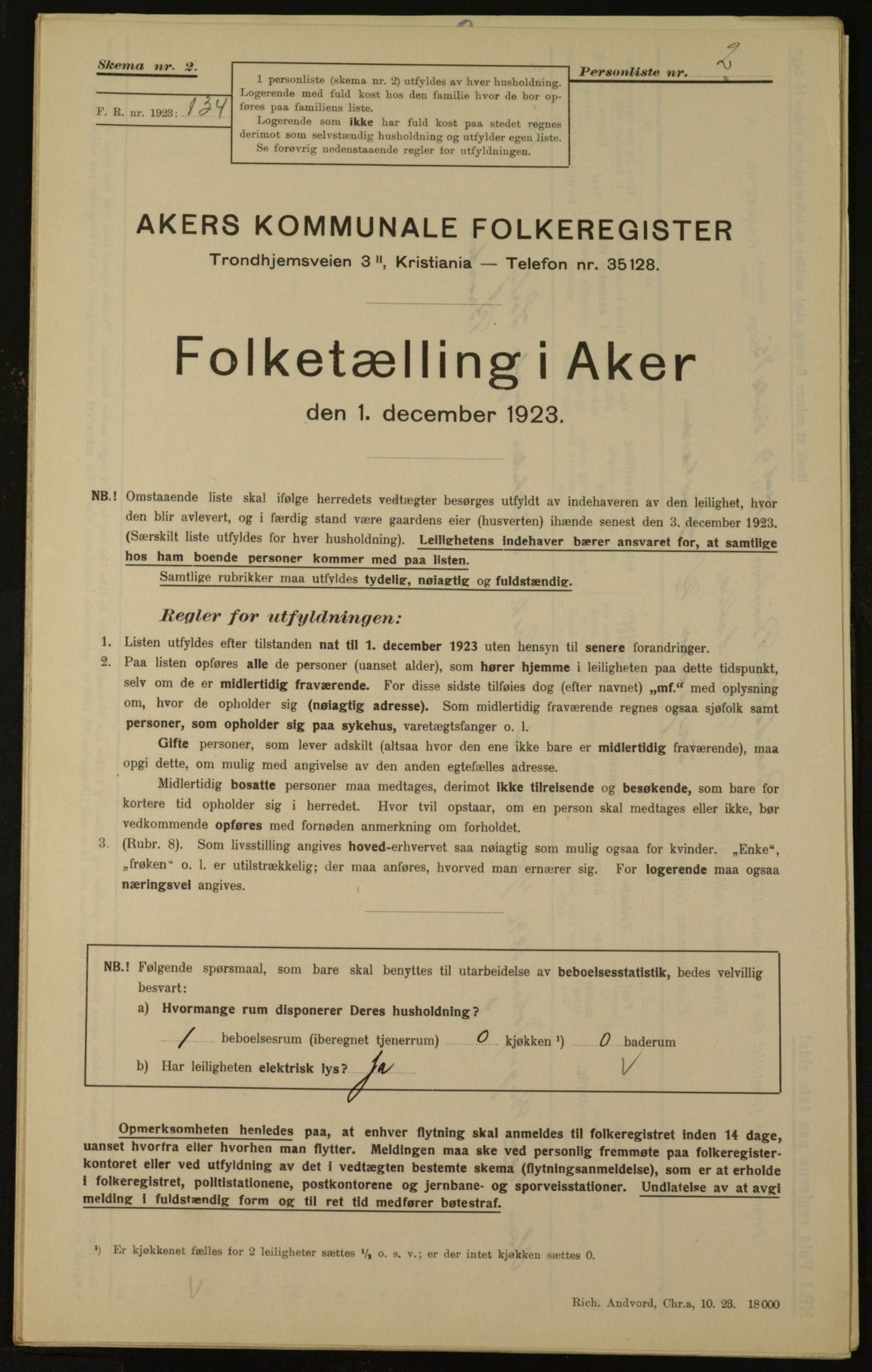 , Kommunal folketelling 1.12.1923 for Aker, 1923, s. 762