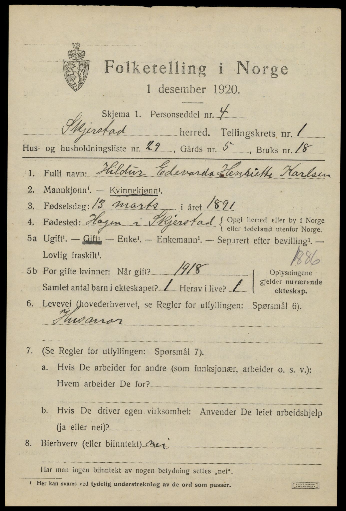 SAT, Folketelling 1920 for 1842 Skjerstad herred, 1920, s. 917