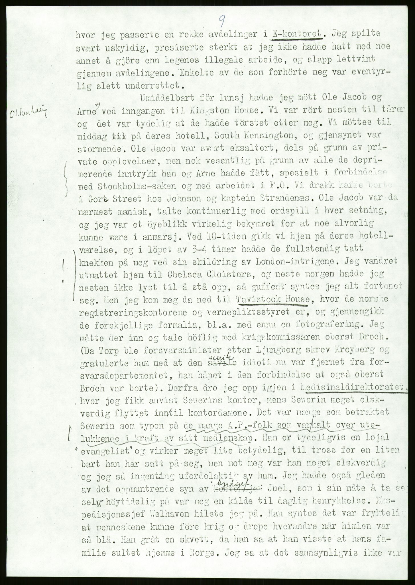 Ustvedt, Hans Jacob / Ustvedt familien, AV/RA-PA-1248/H/L0047/0002: Dagbøker / Londondagboken, 1943, s. 9