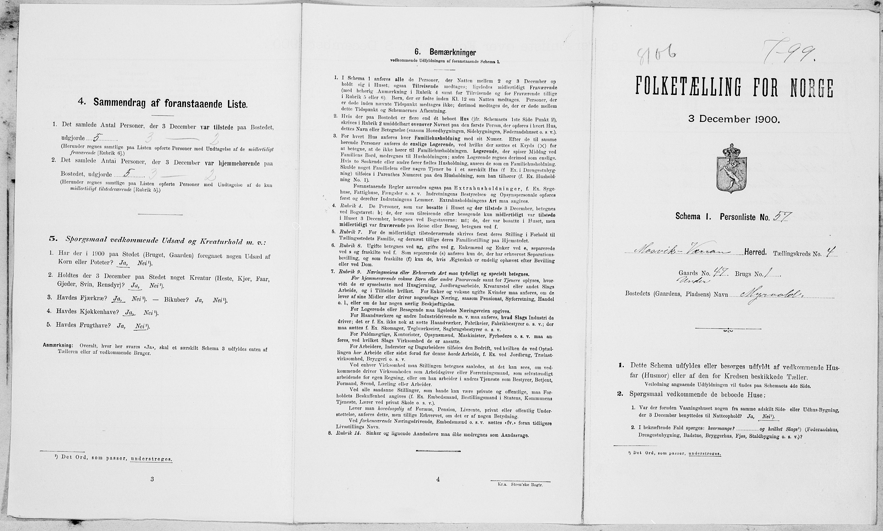 SAT, Folketelling 1900 for 1723 Mosvik og Verran herred, 1900, s. 42
