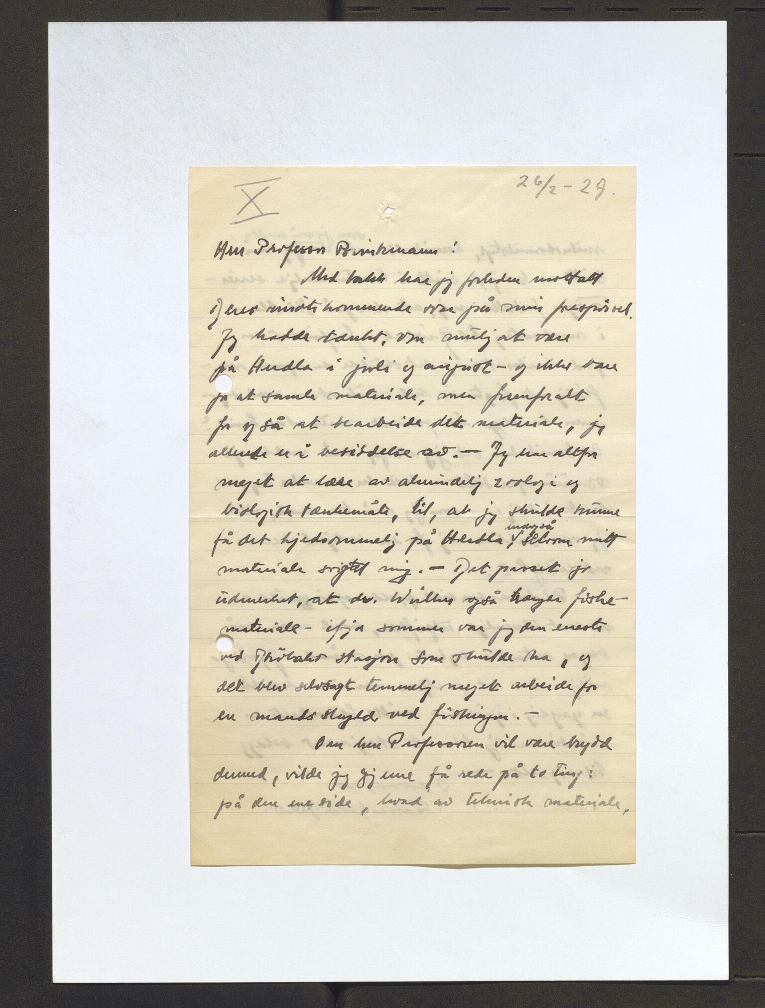 Bergens Museum, AV/SAB-A-17301/13/D/L0002: Korrespondanse , 1928-1940, s. 85