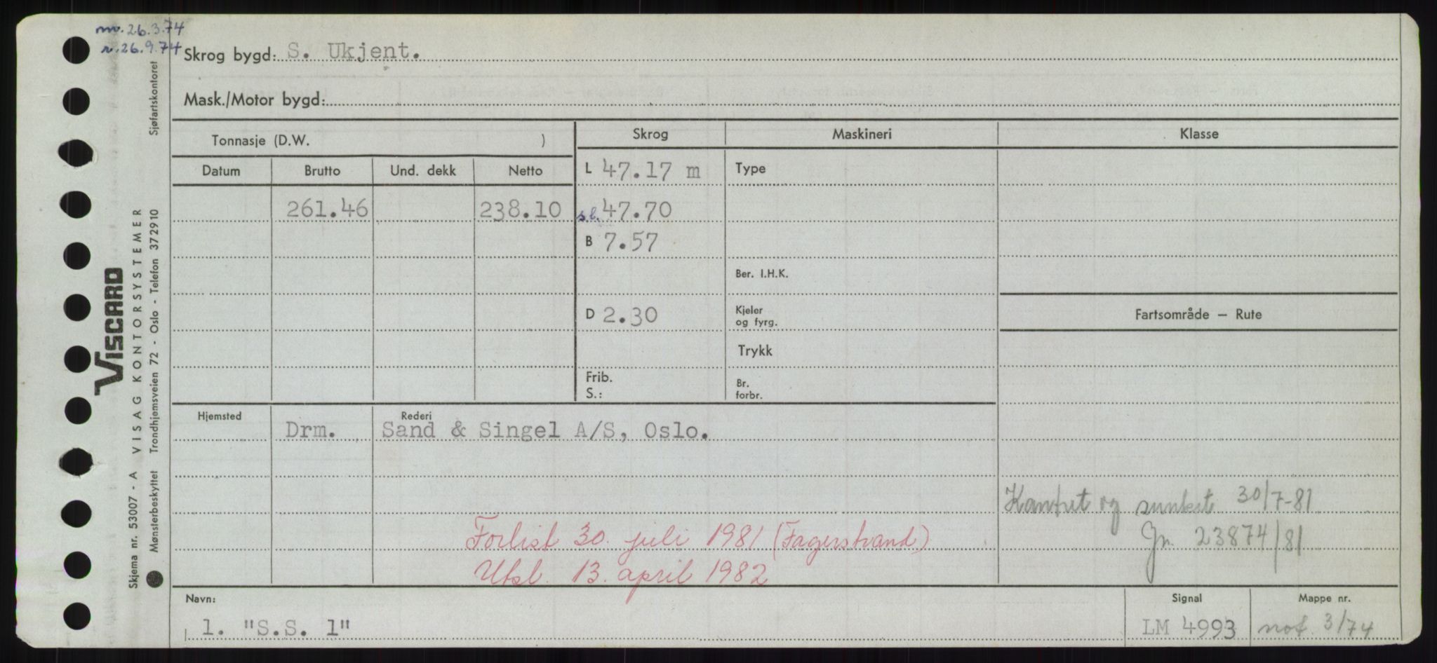 Sjøfartsdirektoratet med forløpere, Skipsmålingen, RA/S-1627/H/Hd/L0031: Fartøy, Rju-Sam, s. 501