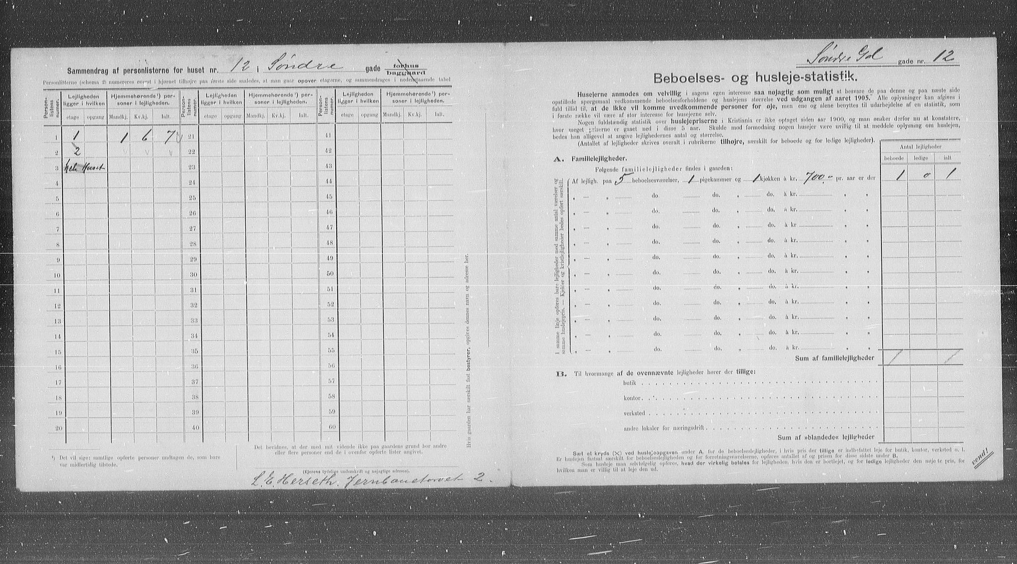 OBA, Kommunal folketelling 31.12.1905 for Kristiania kjøpstad, 1905, s. 55711