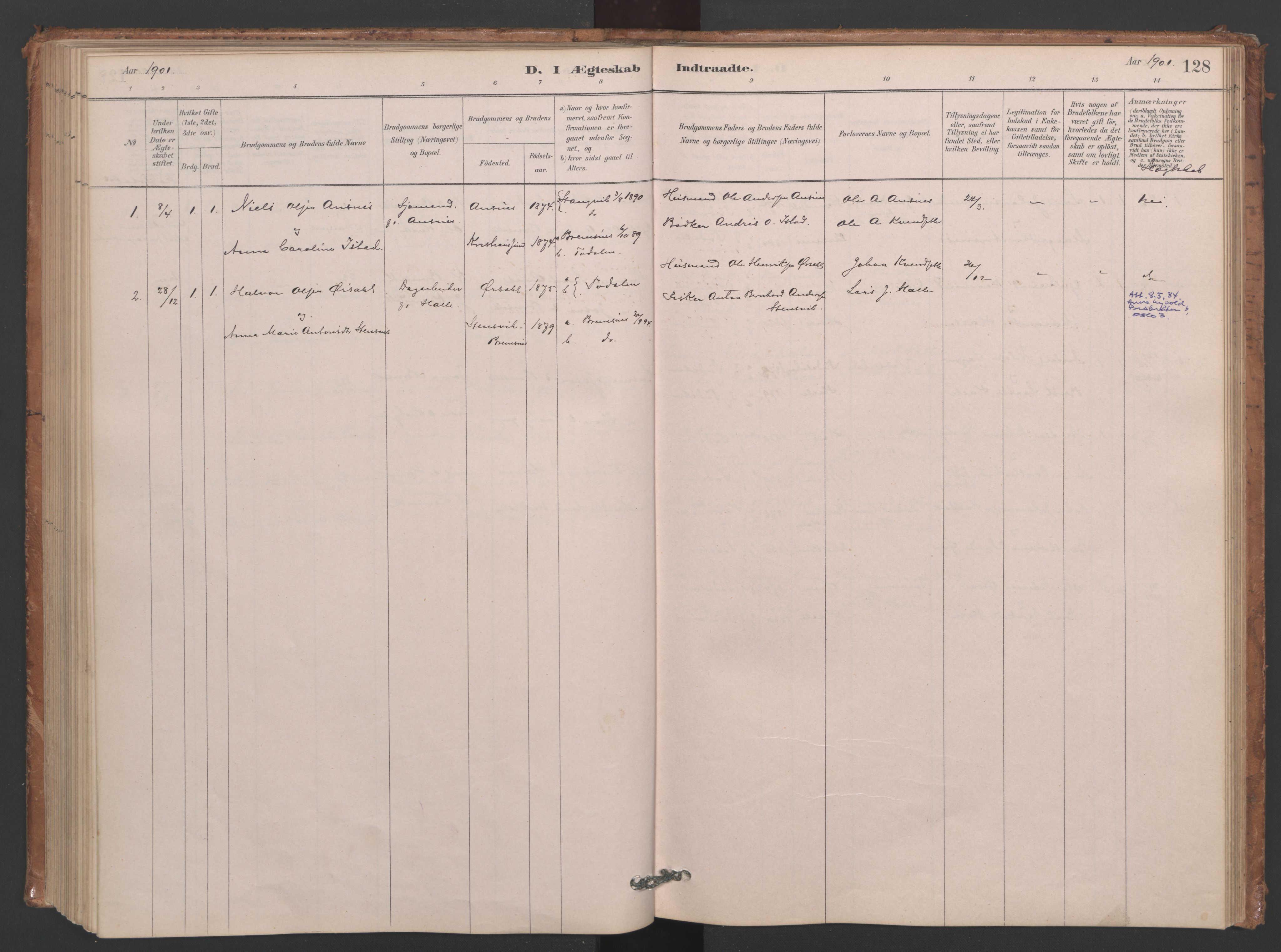 Ministerialprotokoller, klokkerbøker og fødselsregistre - Møre og Romsdal, SAT/A-1454/593/L1034: Ministerialbok nr. 593A01, 1879-1911, s. 128