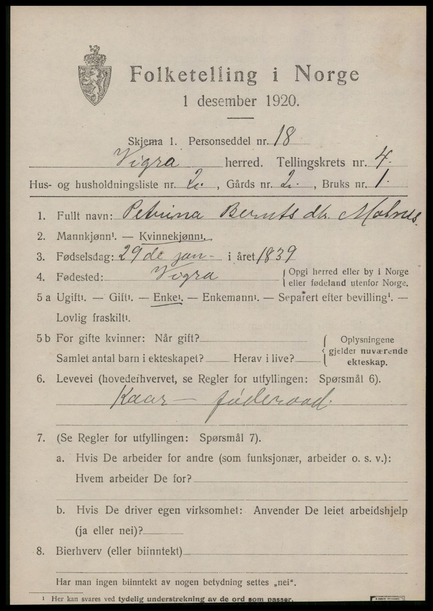 SAT, Folketelling 1920 for 1533 Vigra herred, 1920, s. 1782