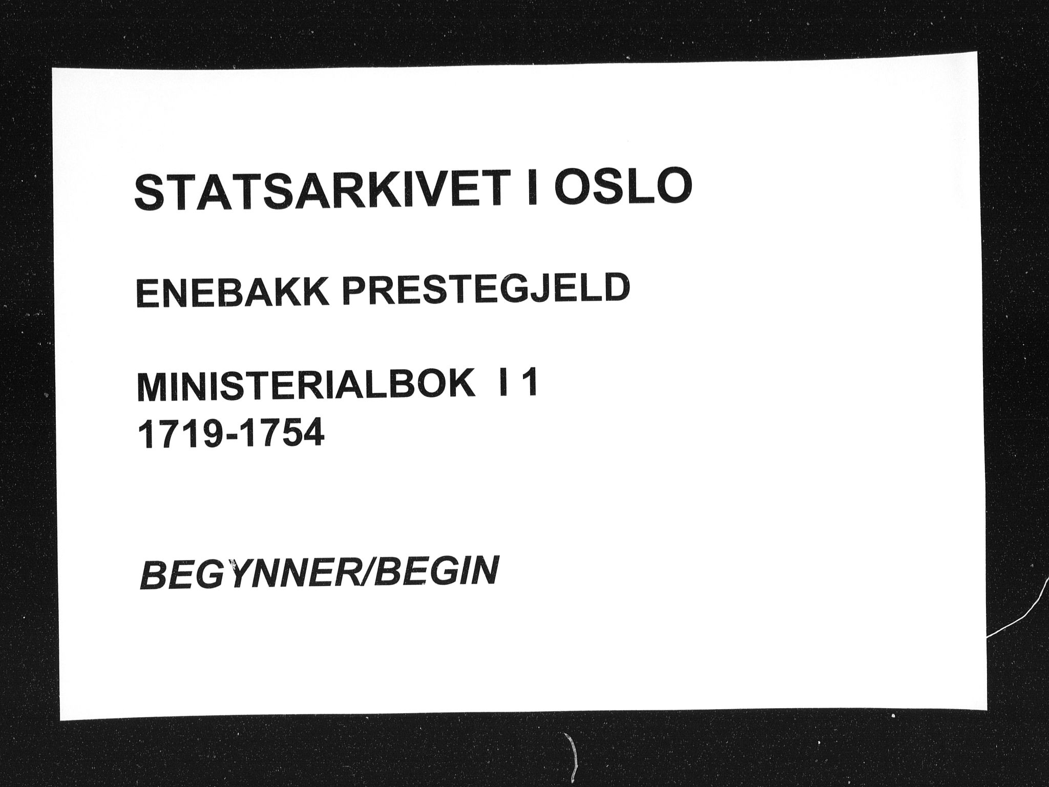 Enebakk prestekontor Kirkebøker, SAO/A-10171c/F/Fa/L0001: Ministerialbok nr. I 1, 1719-1754