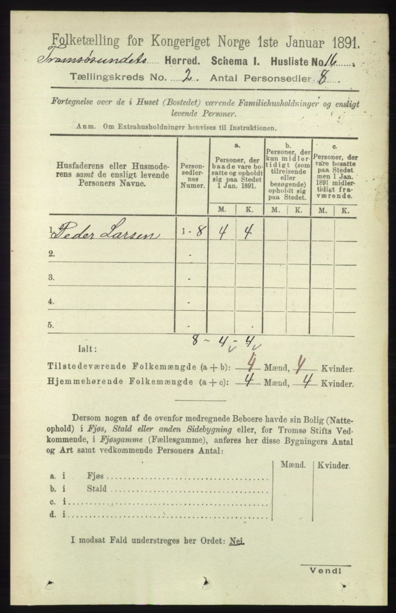 RA, Folketelling 1891 for 1934 Tromsøysund herred, 1891, s. 528