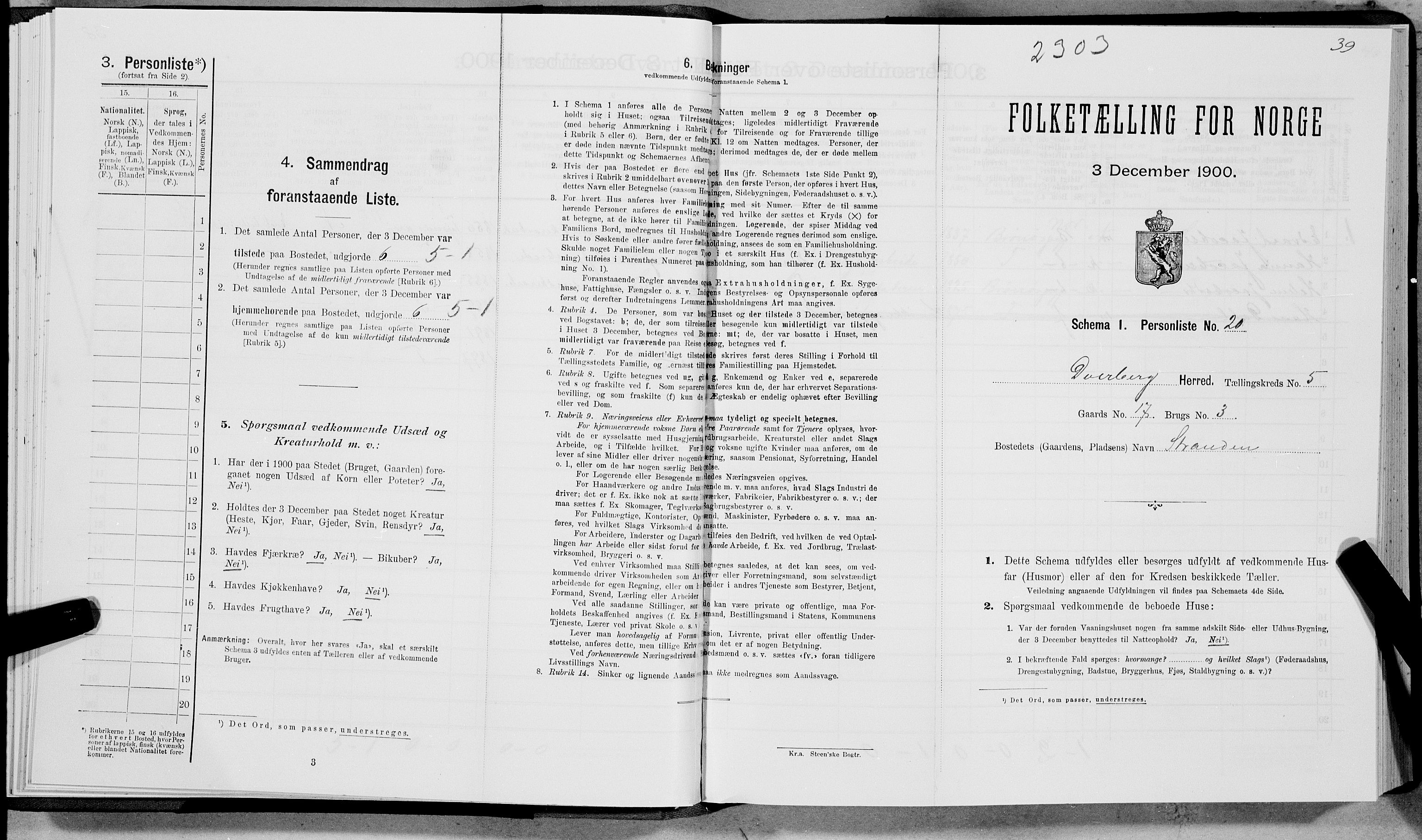 SAT, Folketelling 1900 for 1872 Dverberg herred, 1900, s. 419