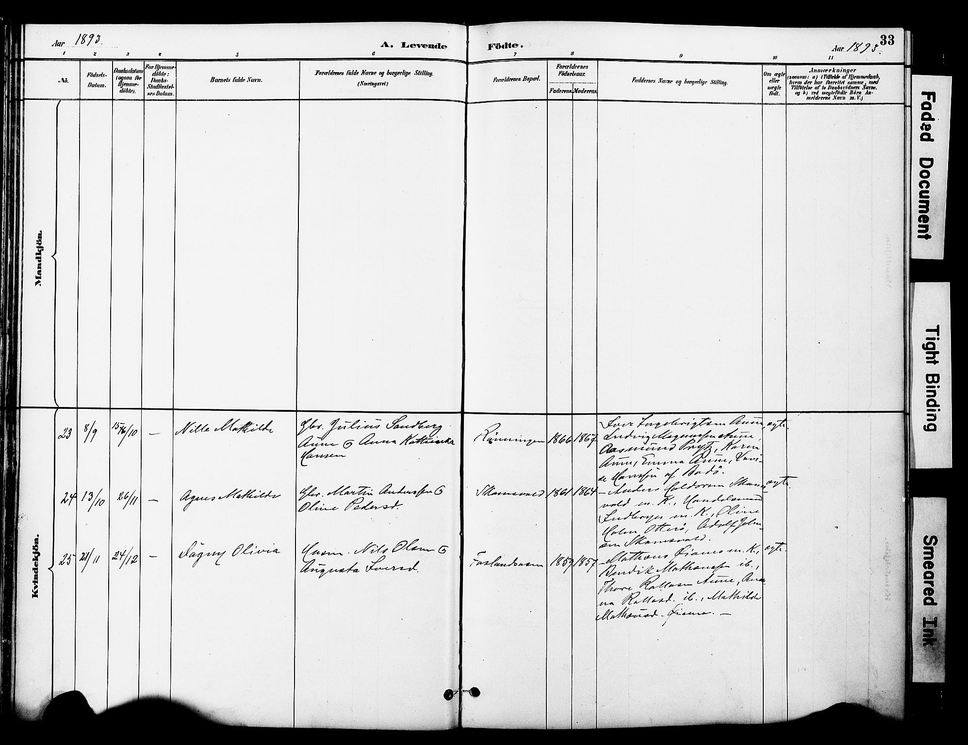 Ministerialprotokoller, klokkerbøker og fødselsregistre - Nord-Trøndelag, SAT/A-1458/774/L0628: Ministerialbok nr. 774A02, 1887-1903, s. 33