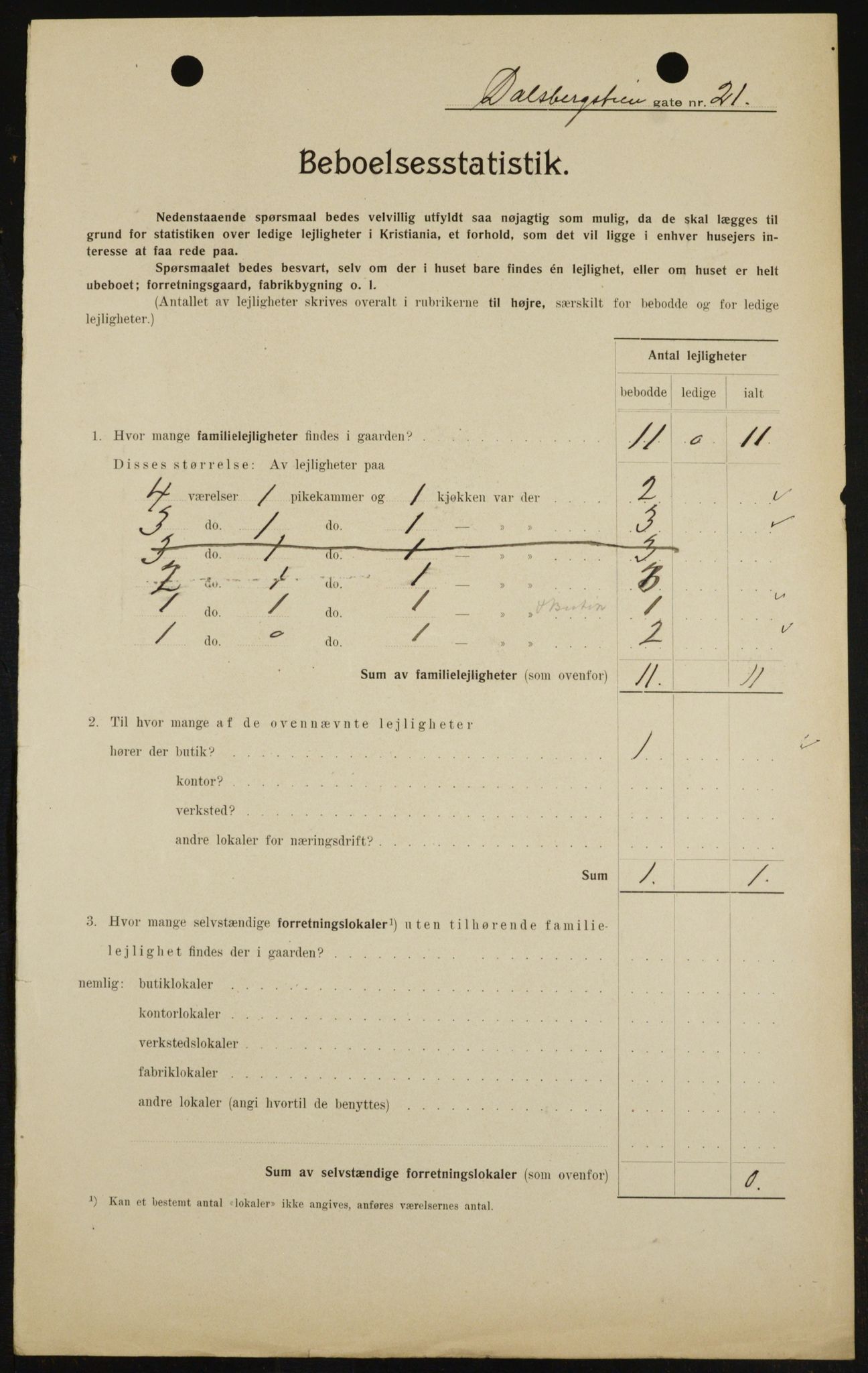 OBA, Kommunal folketelling 1.2.1909 for Kristiania kjøpstad, 1909, s. 13048