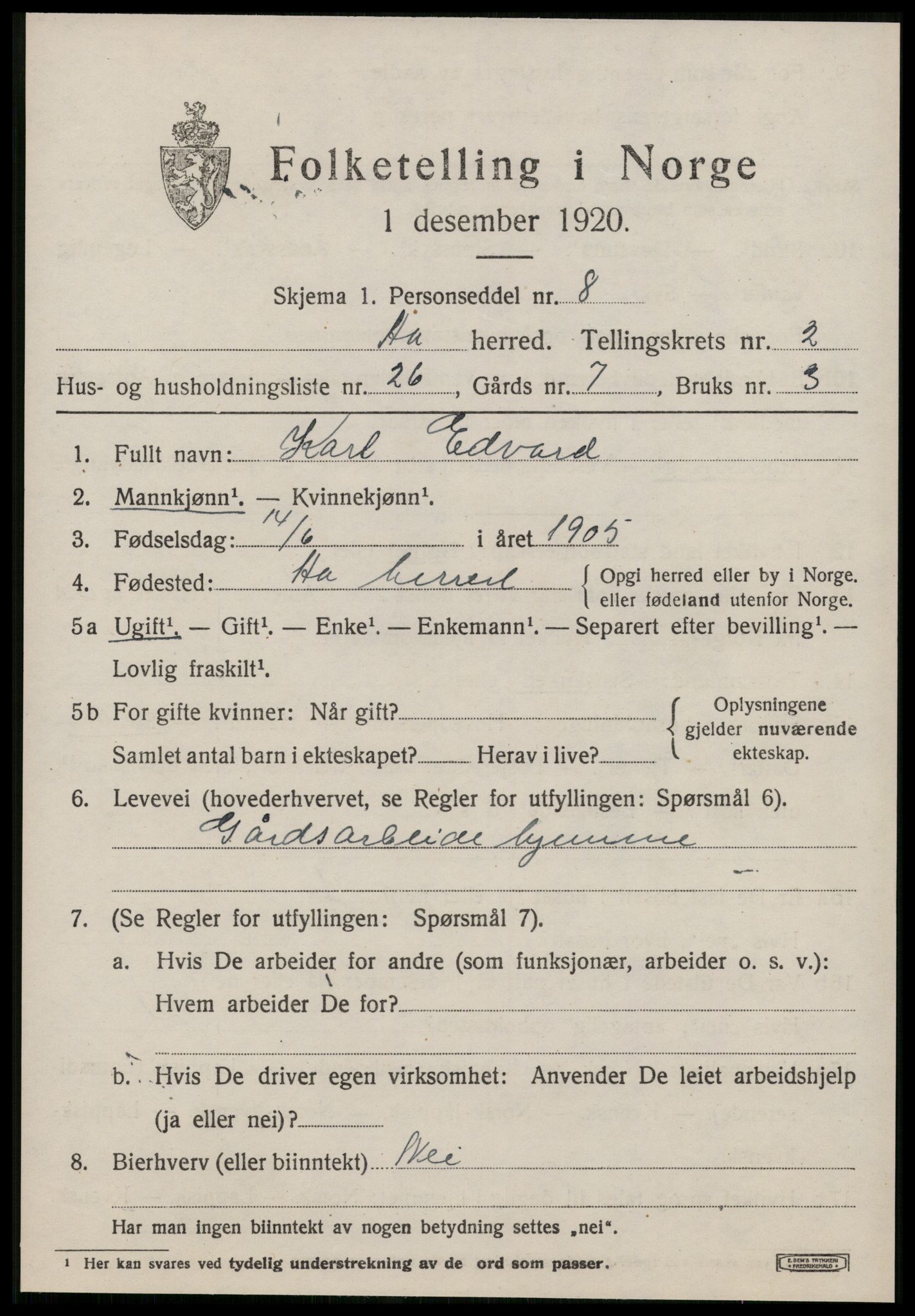 SAT, Folketelling 1920 for 1630 Å herred, 1920, s. 1728