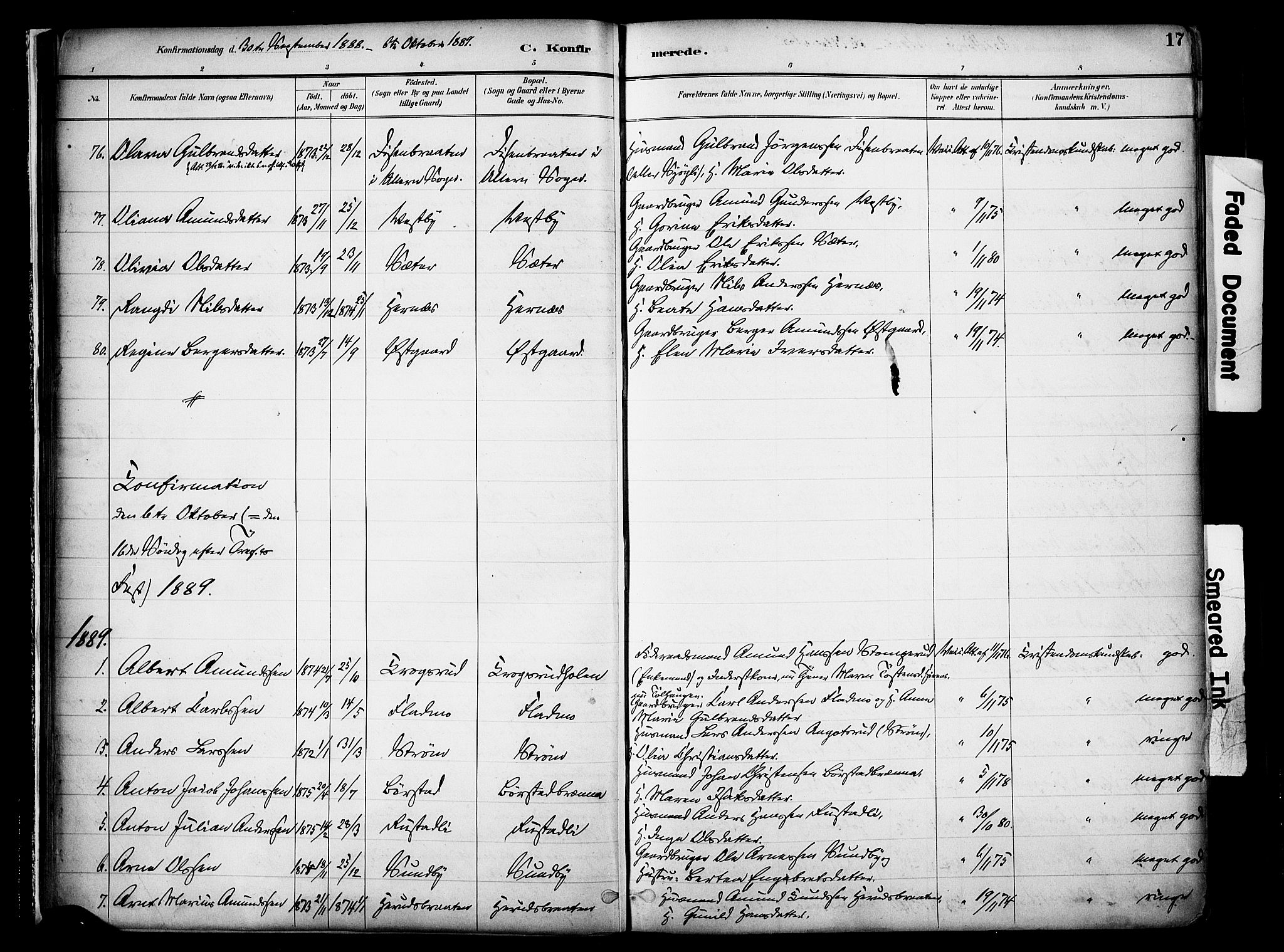 Sør-Odal prestekontor, AV/SAH-PREST-030/H/Ha/Haa/L0007: Ministerialbok nr. 7, 1886-1925, s. 17