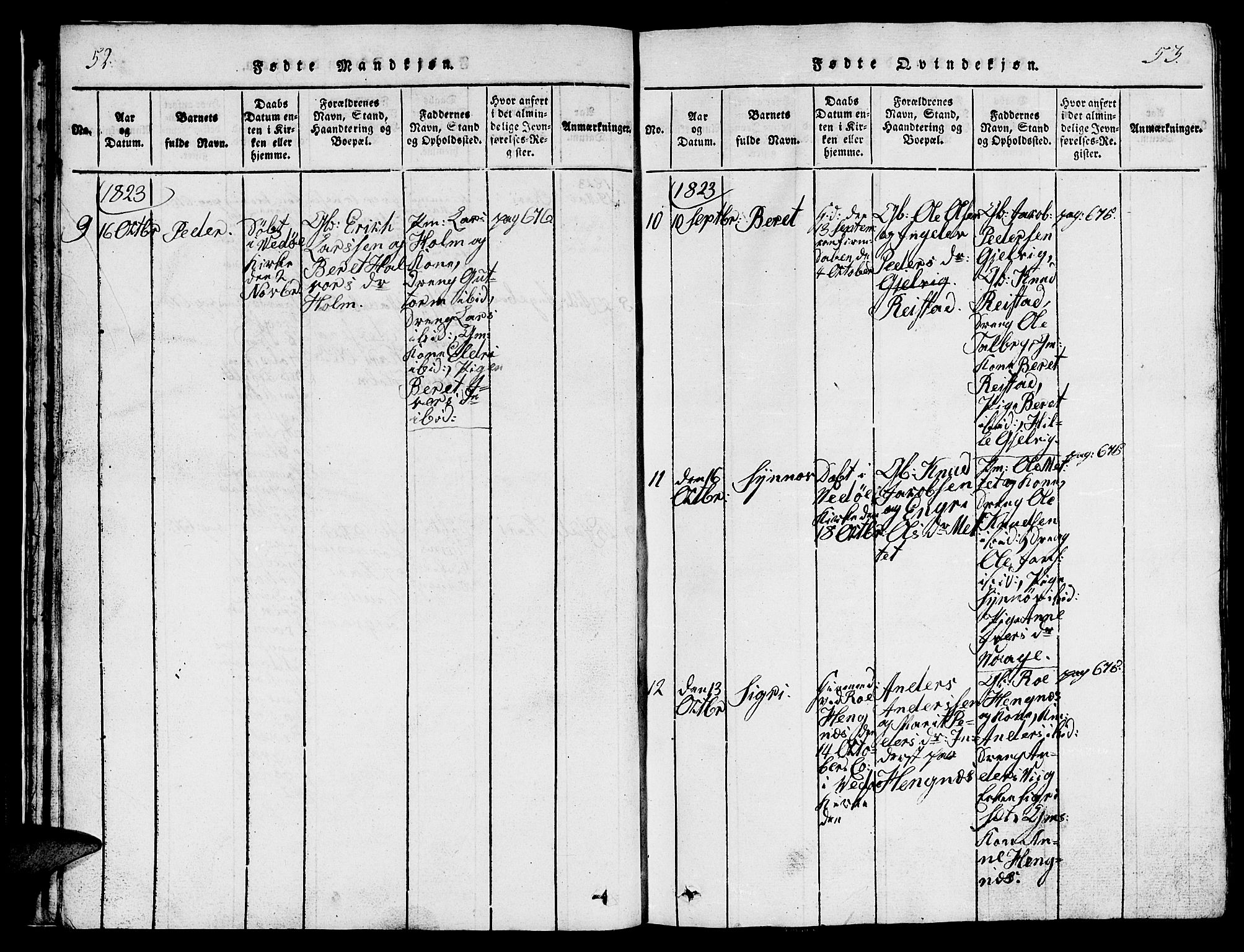 Ministerialprotokoller, klokkerbøker og fødselsregistre - Møre og Romsdal, AV/SAT-A-1454/547/L0610: Klokkerbok nr. 547C01, 1818-1839, s. 52-53