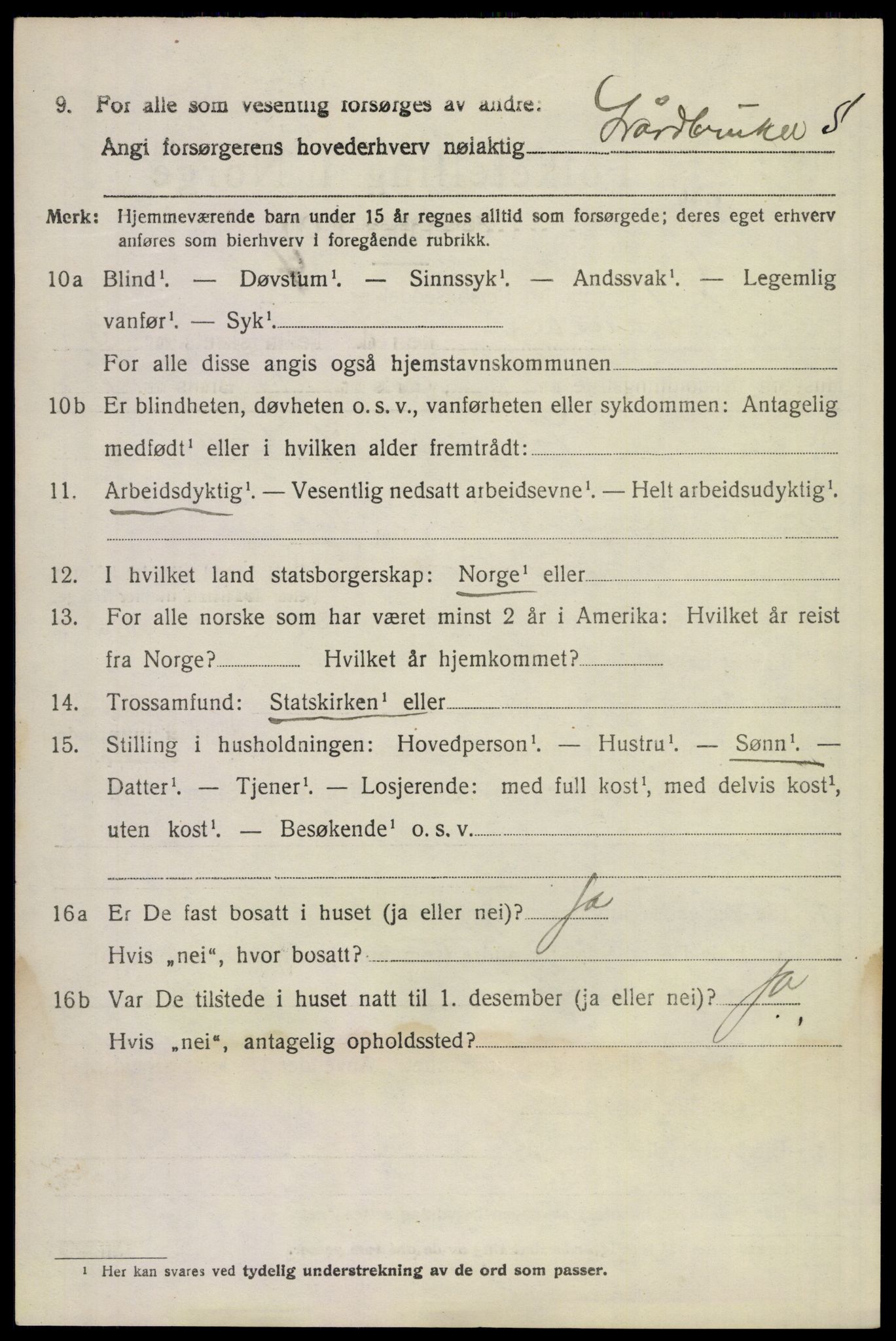 SAKO, Folketelling 1920 for 0824 Gransherad herred, 1920, s. 1445