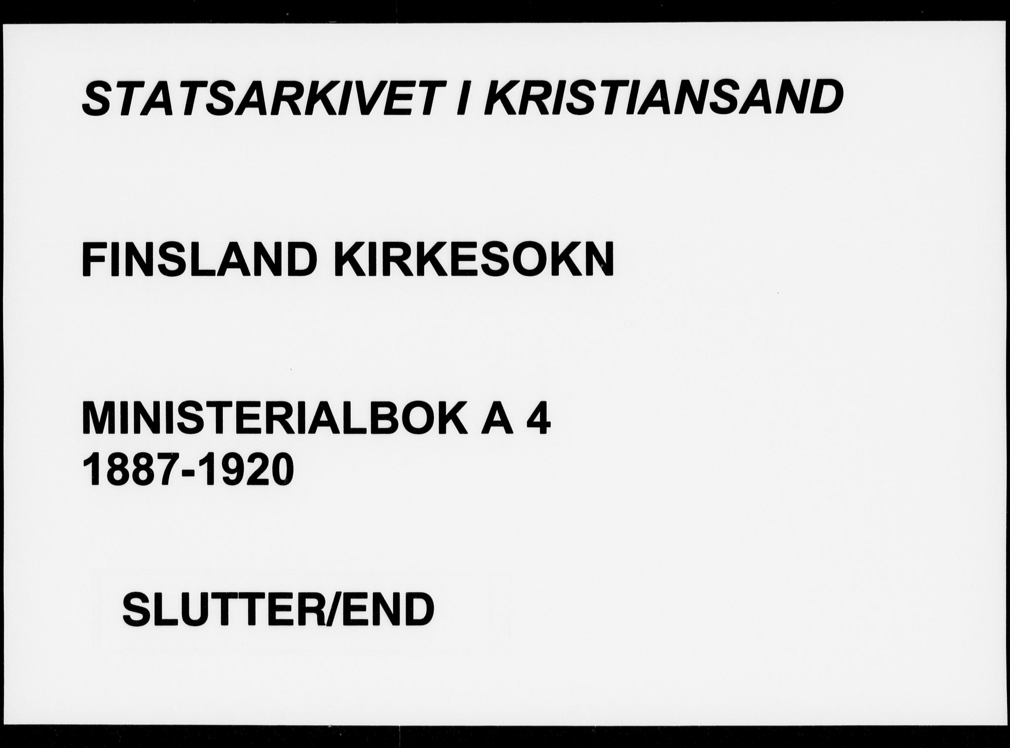 Bjelland sokneprestkontor, AV/SAK-1111-0005/F/Fa/Fab/L0004: Ministerialbok nr. A 4, 1887-1920