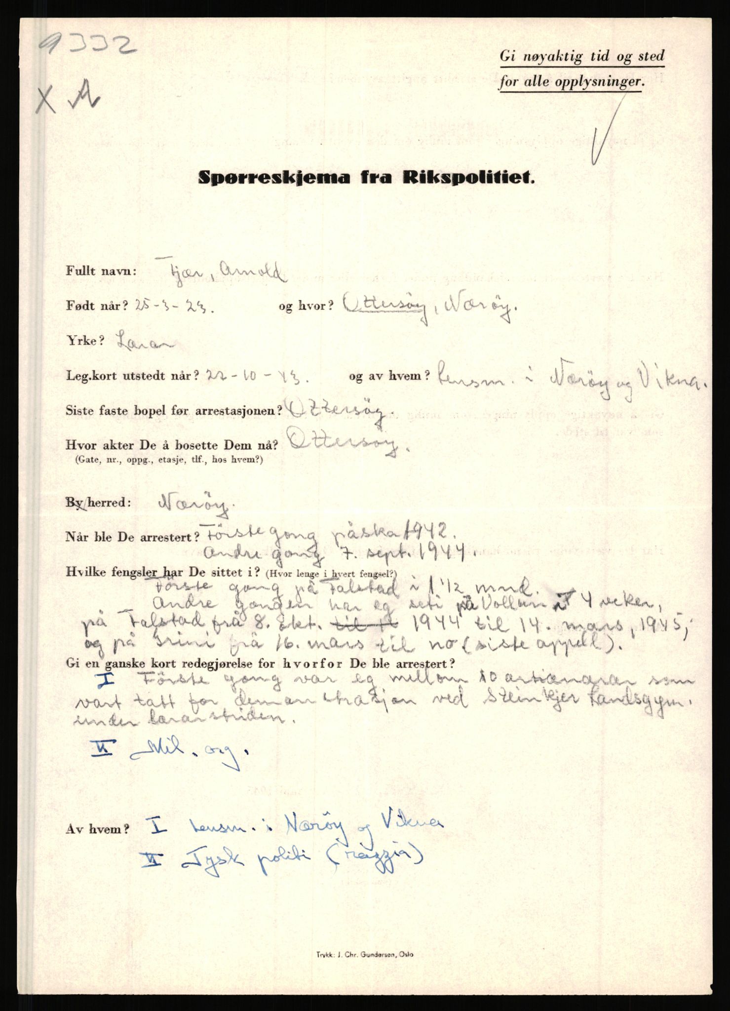 Rikspolitisjefen, AV/RA-S-1560/L/L0004: Eriksen, Alf - Geving, Øivind, 1940-1945, s. 528