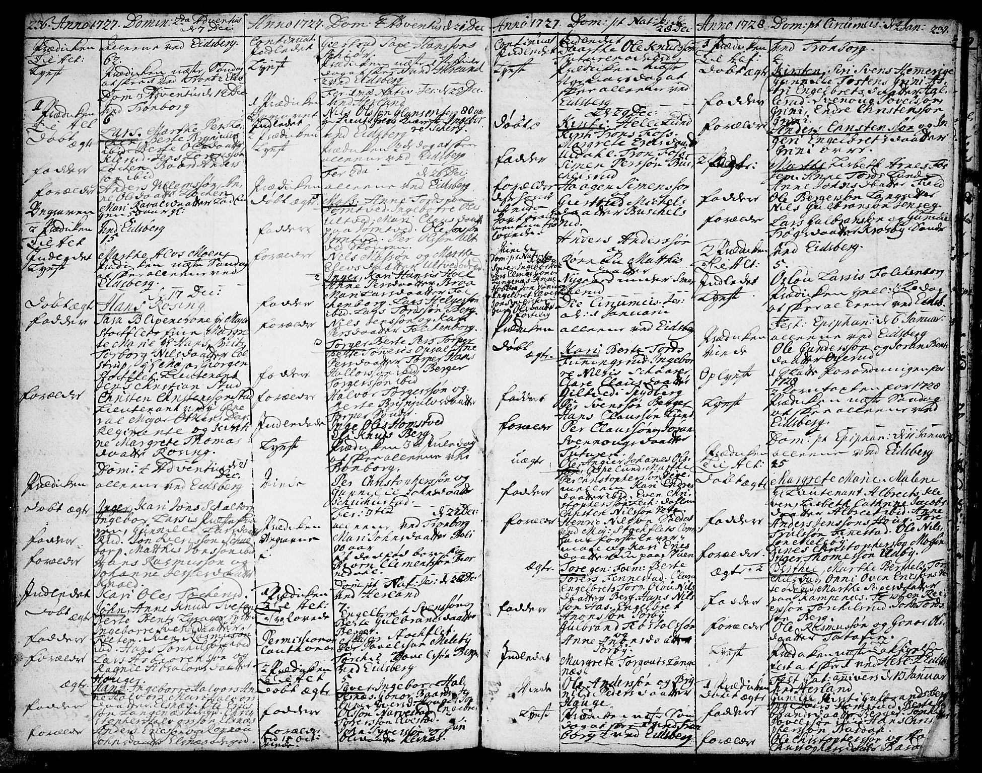 Eidsberg prestekontor Kirkebøker, AV/SAO-A-10905/F/Fa/L0001: Ministerialbok nr. I 1, 1710-1730, s. 236-237