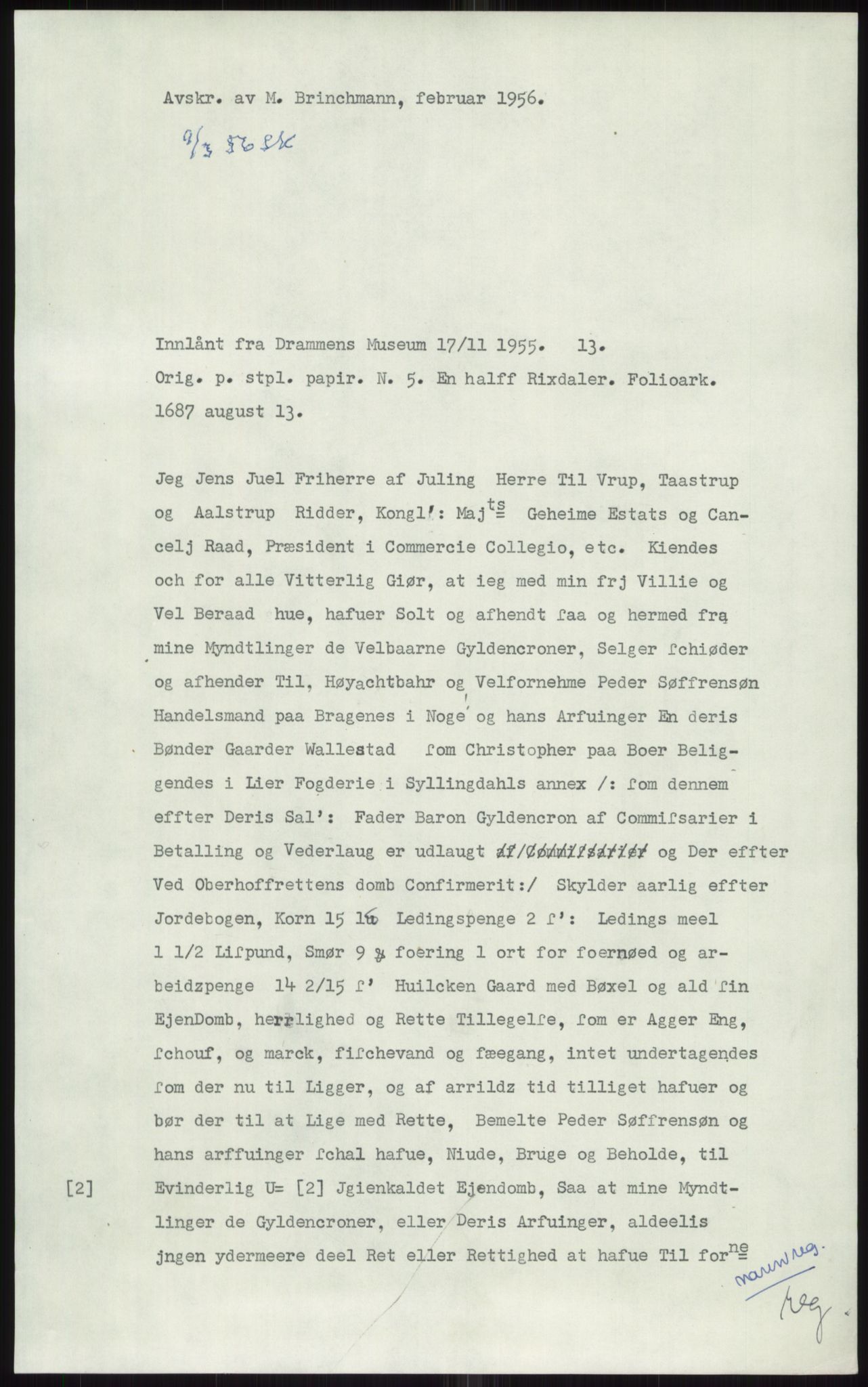 Samlinger til kildeutgivelse, Diplomavskriftsamlingen, RA/EA-4053/H/Ha, s. 1660