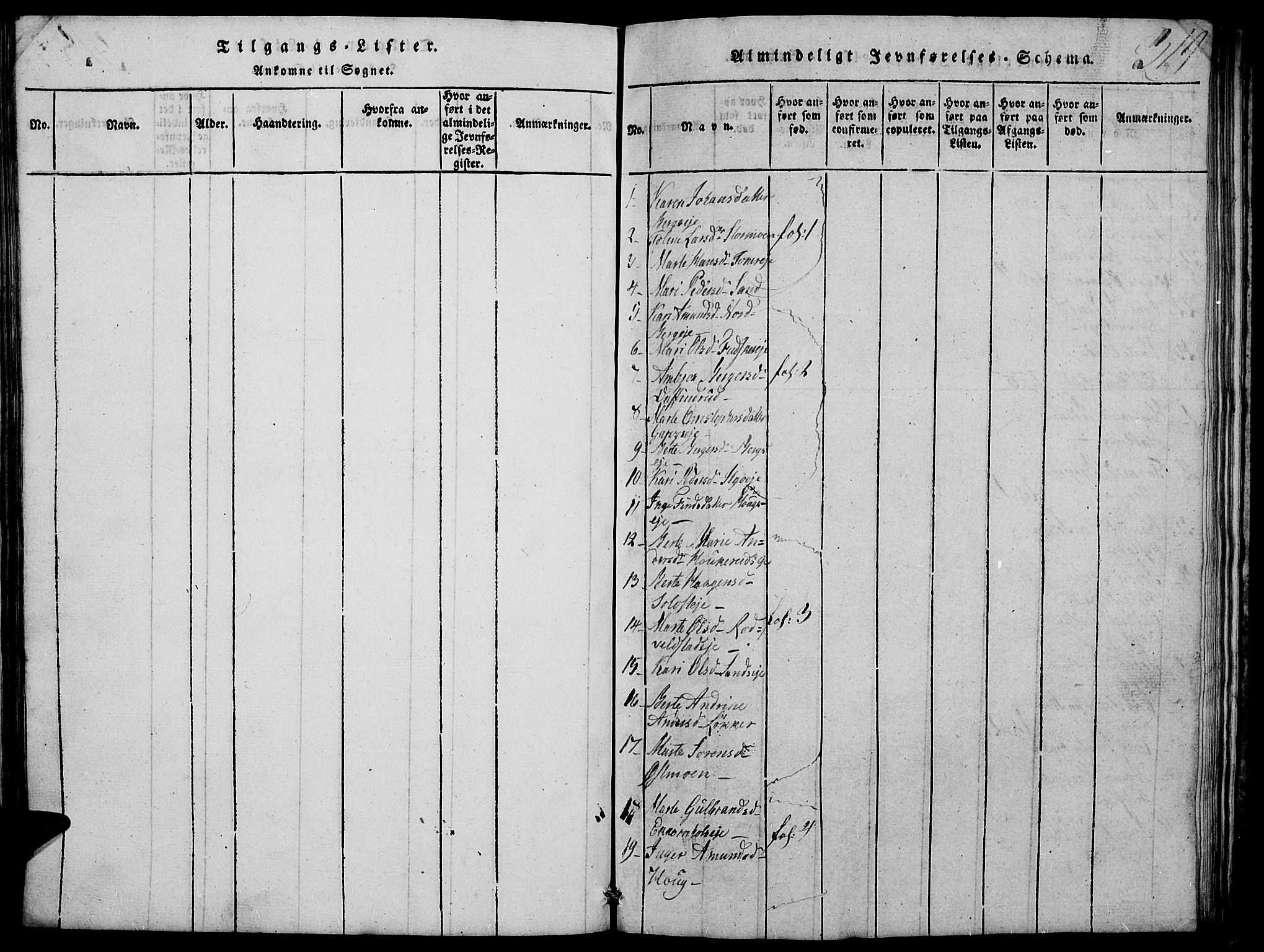 Nord-Odal prestekontor, SAH/PREST-032/H/Ha/Hab/L0001: Klokkerbok nr. 1, 1819-1838, s. 319