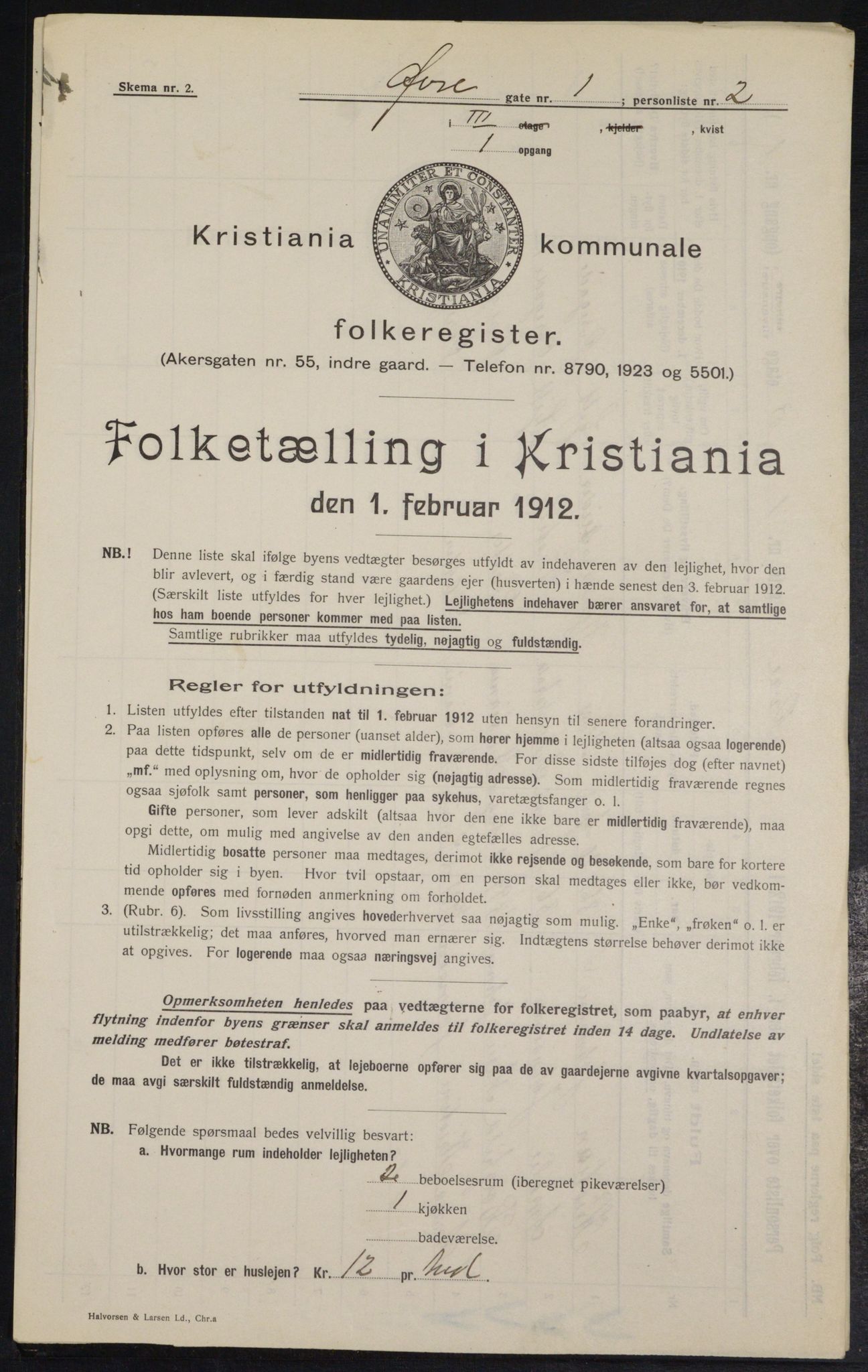 OBA, Kommunal folketelling 1.2.1912 for Kristiania, 1912, s. 129770