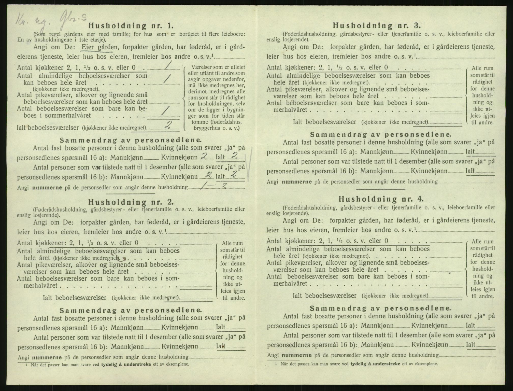 SAK, Folketelling 1920 for 1033 Kvås herred, 1920, s. 351