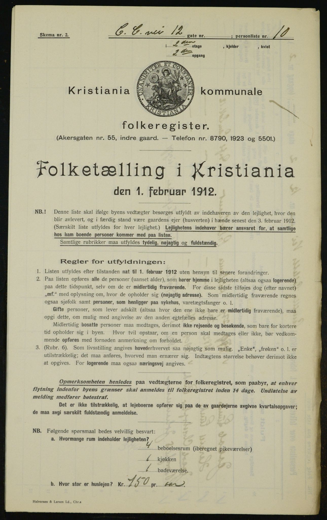 OBA, Kommunal folketelling 1.2.1912 for Kristiania, 1912, s. 11638