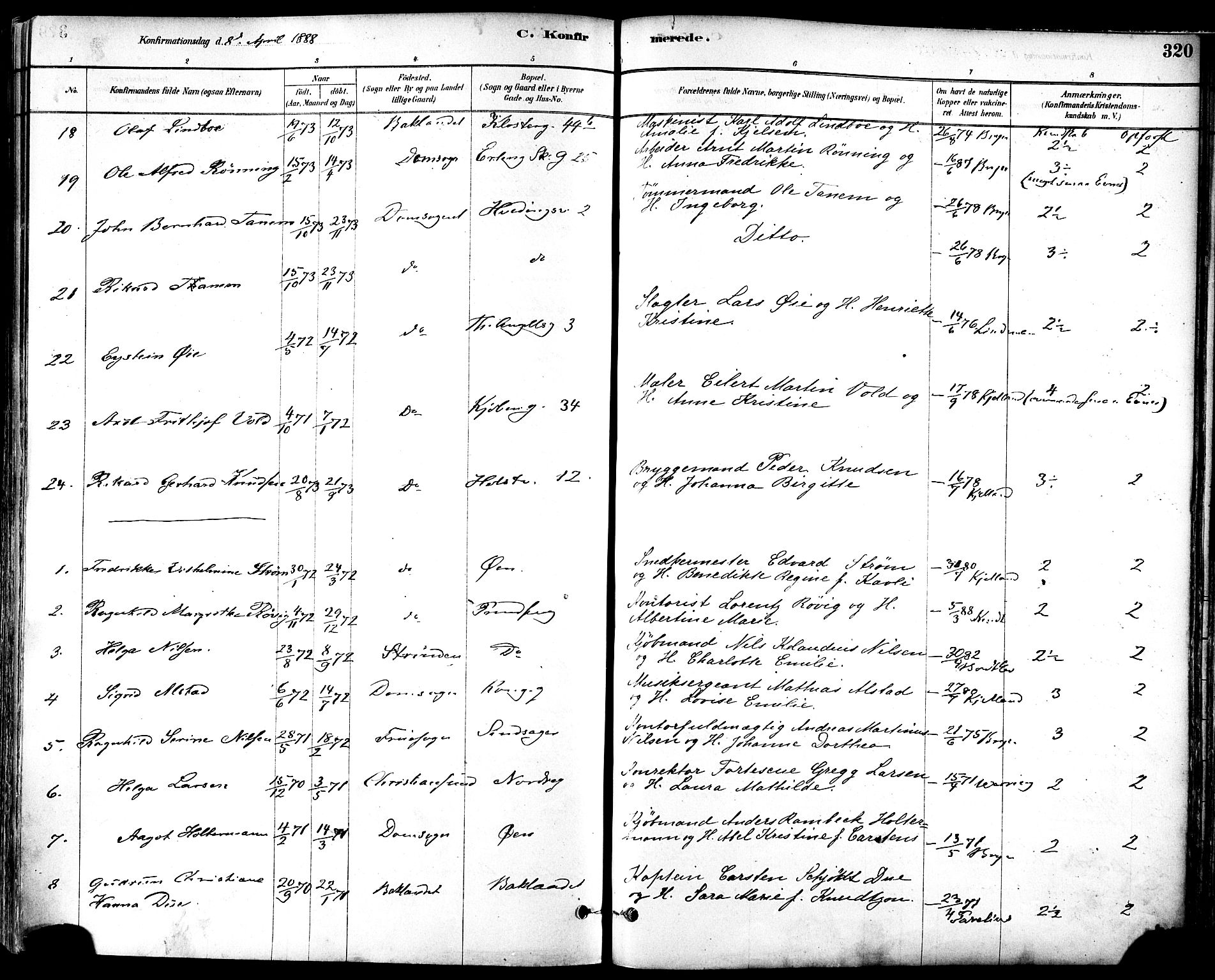 Ministerialprotokoller, klokkerbøker og fødselsregistre - Sør-Trøndelag, SAT/A-1456/601/L0057: Ministerialbok nr. 601A25, 1877-1891, s. 320