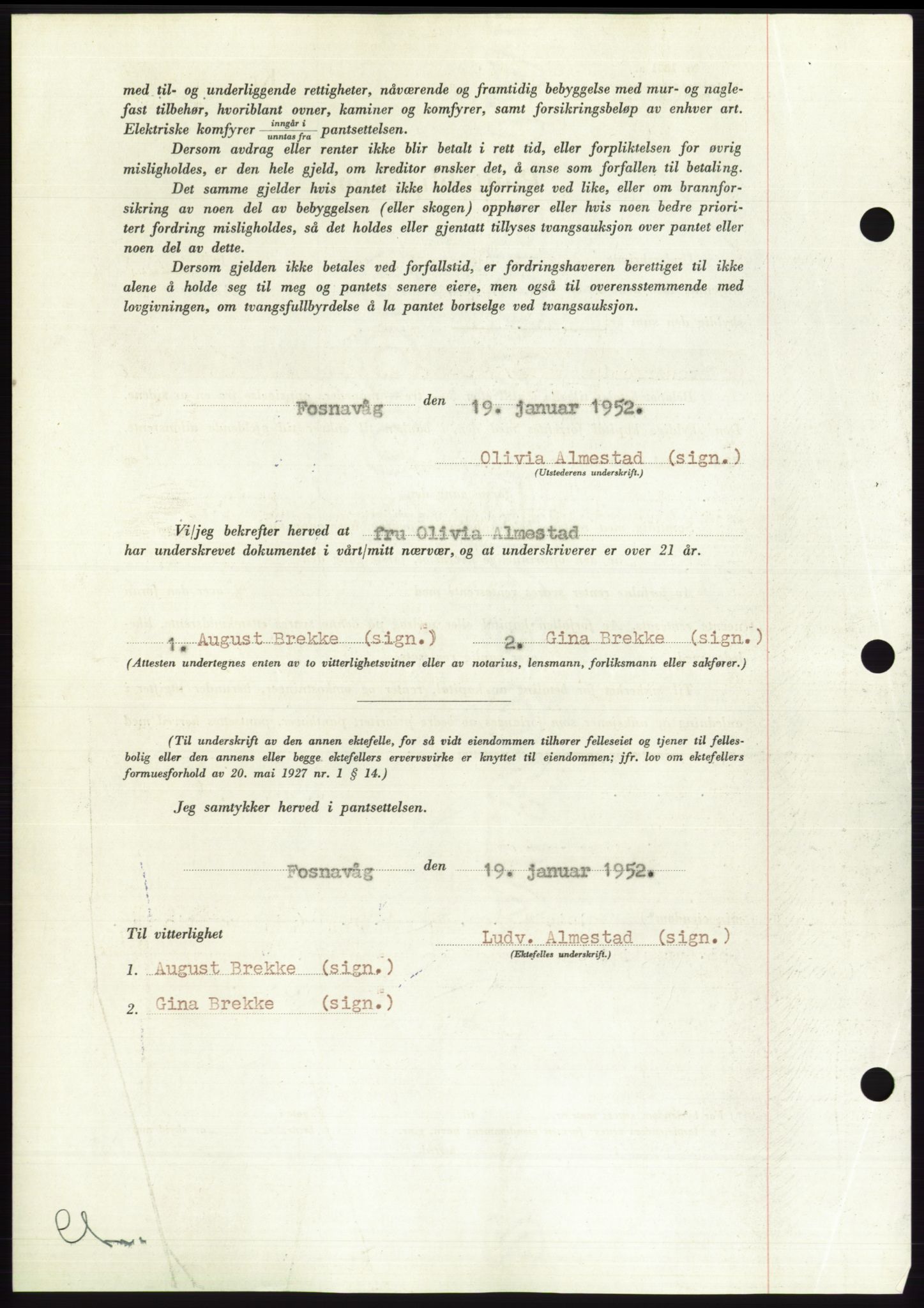 Søre Sunnmøre sorenskriveri, AV/SAT-A-4122/1/2/2C/L0121: Pantebok nr. 9B, 1951-1952, Dagboknr: 236/1952