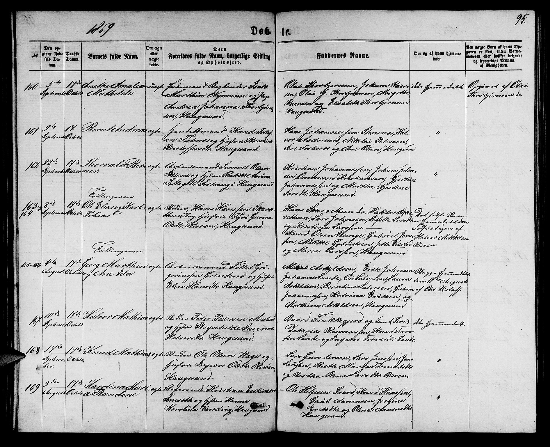 Torvastad sokneprestkontor, AV/SAST-A -101857/H/Ha/Hab/L0007: Klokkerbok nr. B 7, 1866-1873, s. 95