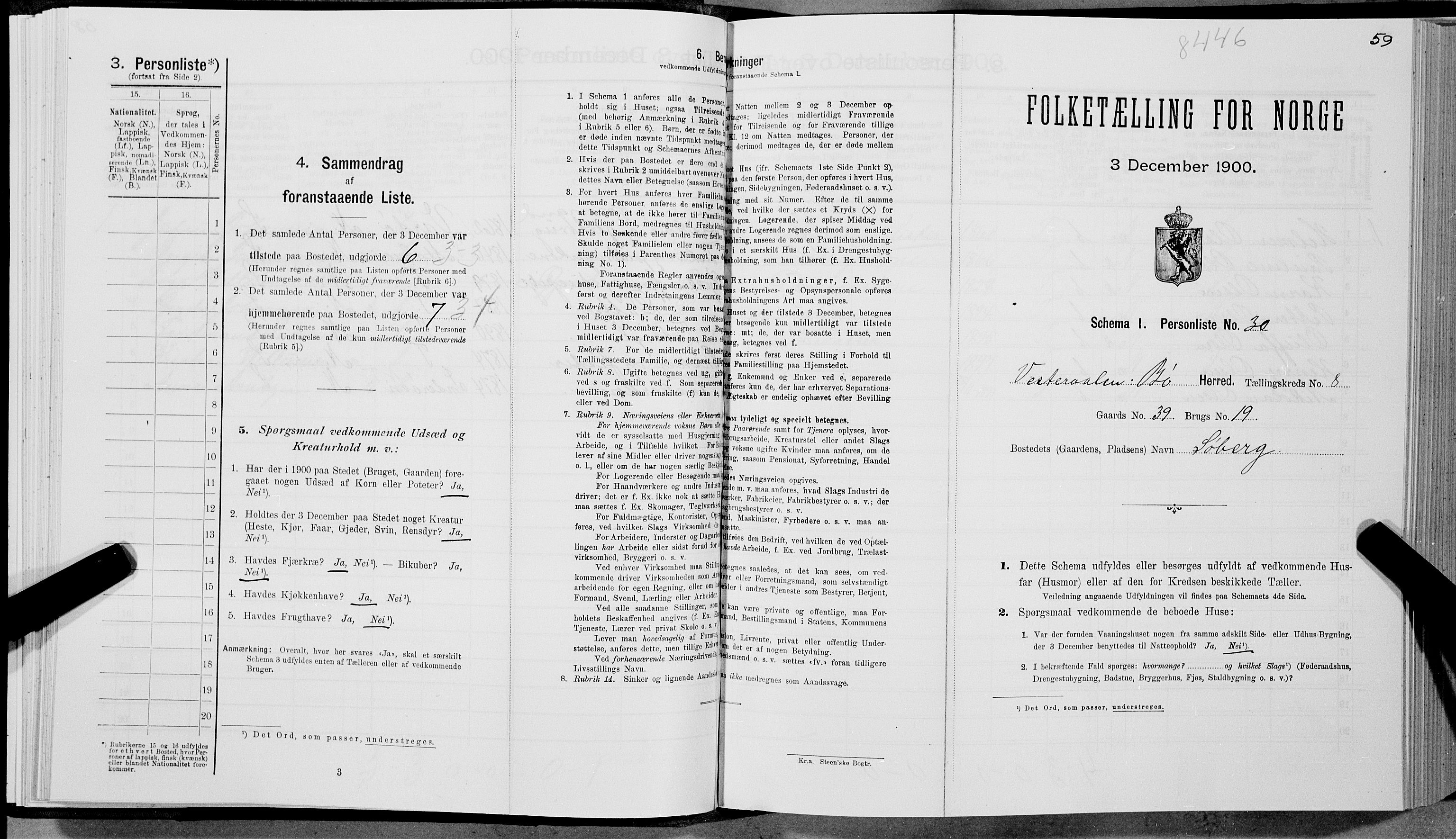 SAT, Folketelling 1900 for 1867 Bø herred, 1900, s. 961
