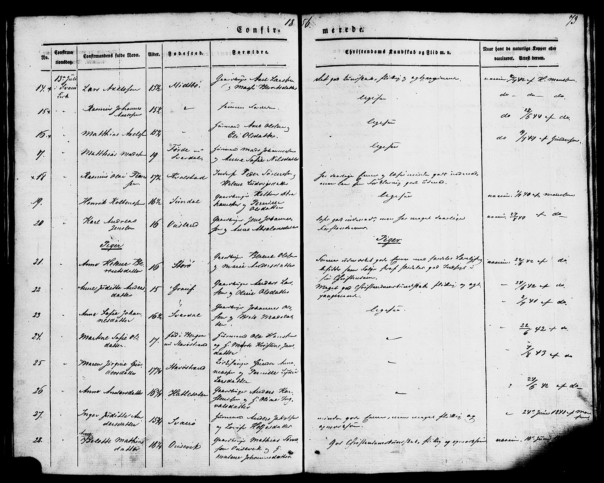 Kinn sokneprestembete, AV/SAB-A-80801/H/Haa/Haaa/L0007: Ministerialbok nr. A 7, 1841-1858, s. 73