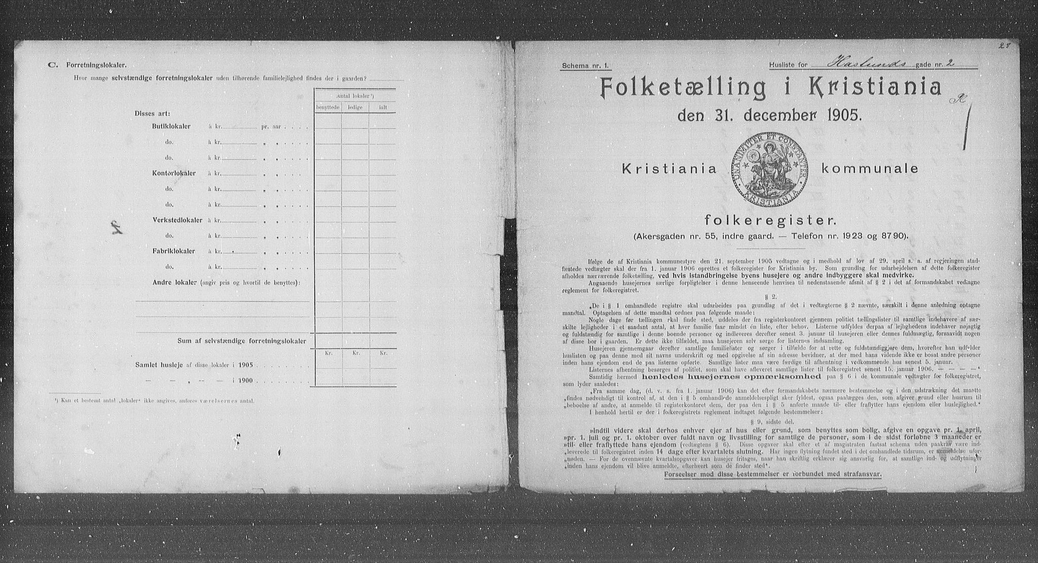 OBA, Kommunal folketelling 31.12.1905 for Kristiania kjøpstad, 1905, s. 18149