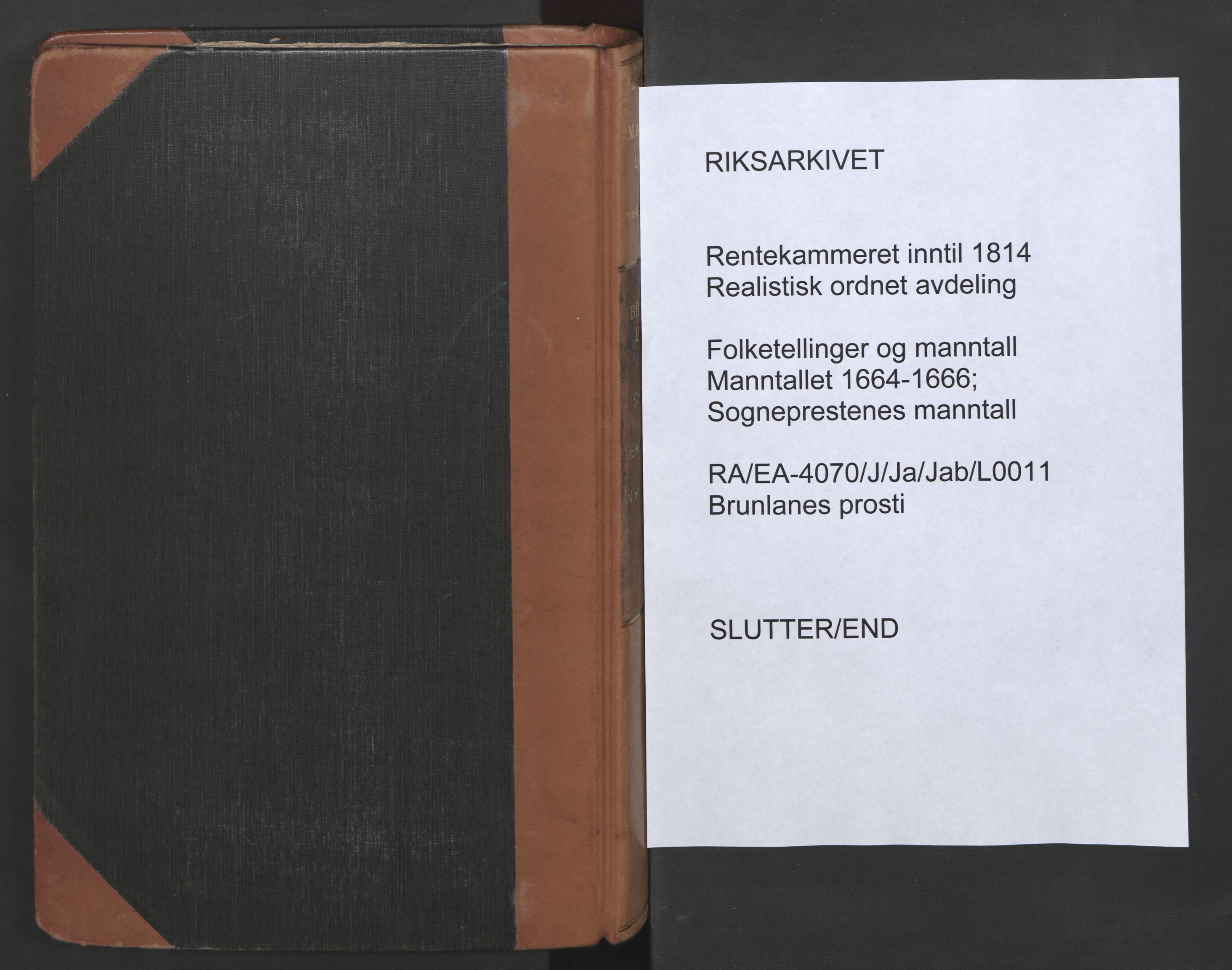 RA, Sogneprestenes manntall 1664-1666, nr. 11: Brunlanes prosti, 1664-1666