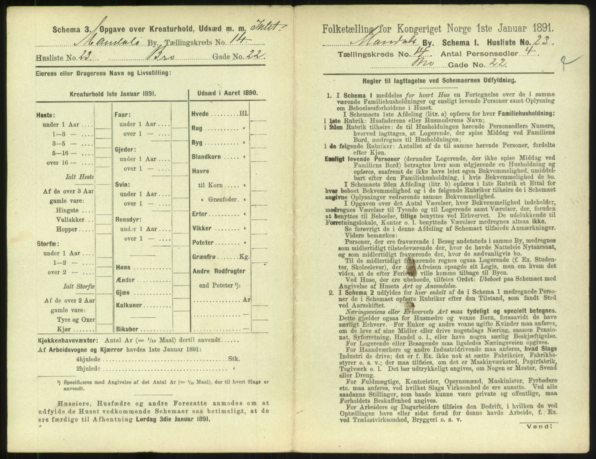 RA, Folketelling 1891 for 1002 Mandal ladested, 1891, s. 685