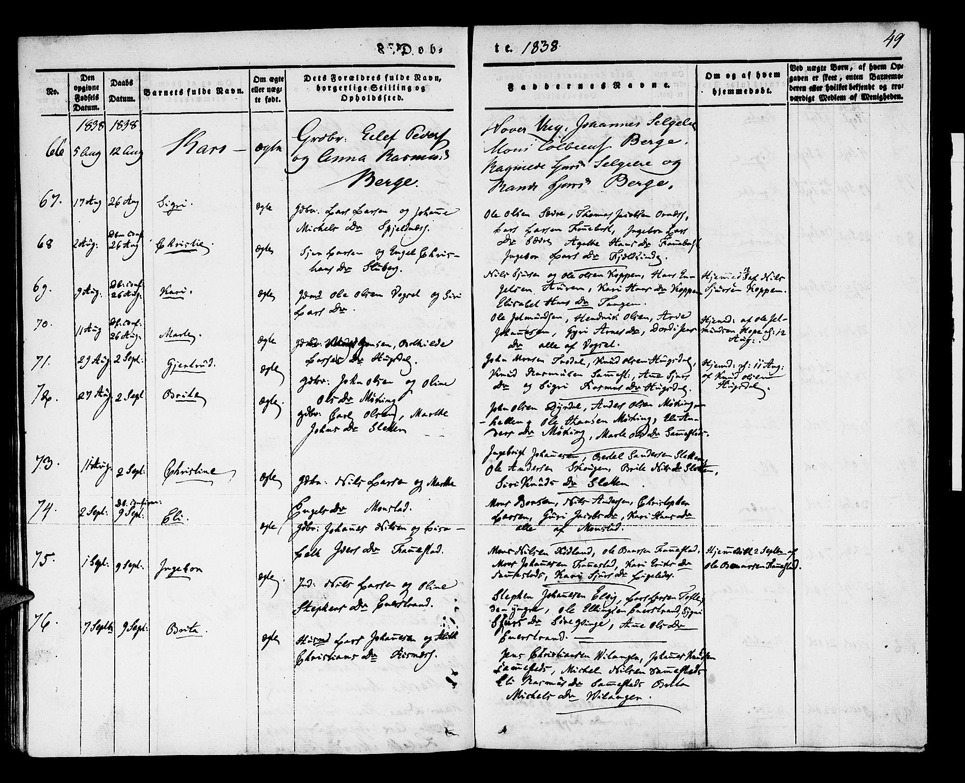 Lindås Sokneprestembete, AV/SAB-A-76701/H/Haa/Haaa/L0009: Ministerialbok nr. A 9, 1835-1841, s. 49