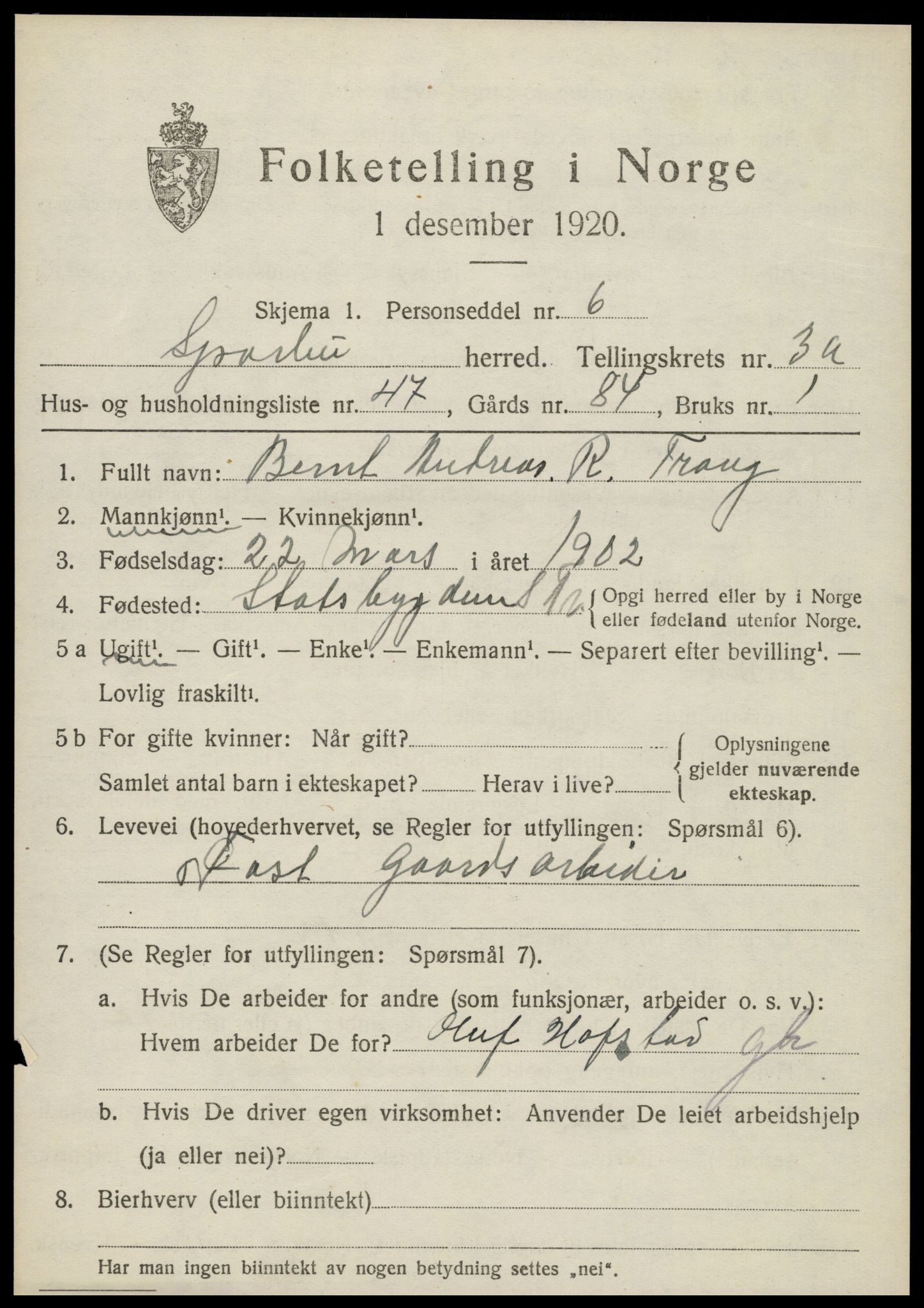 SAT, Folketelling 1920 for 1731 Sparbu herred, 1920, s. 4799