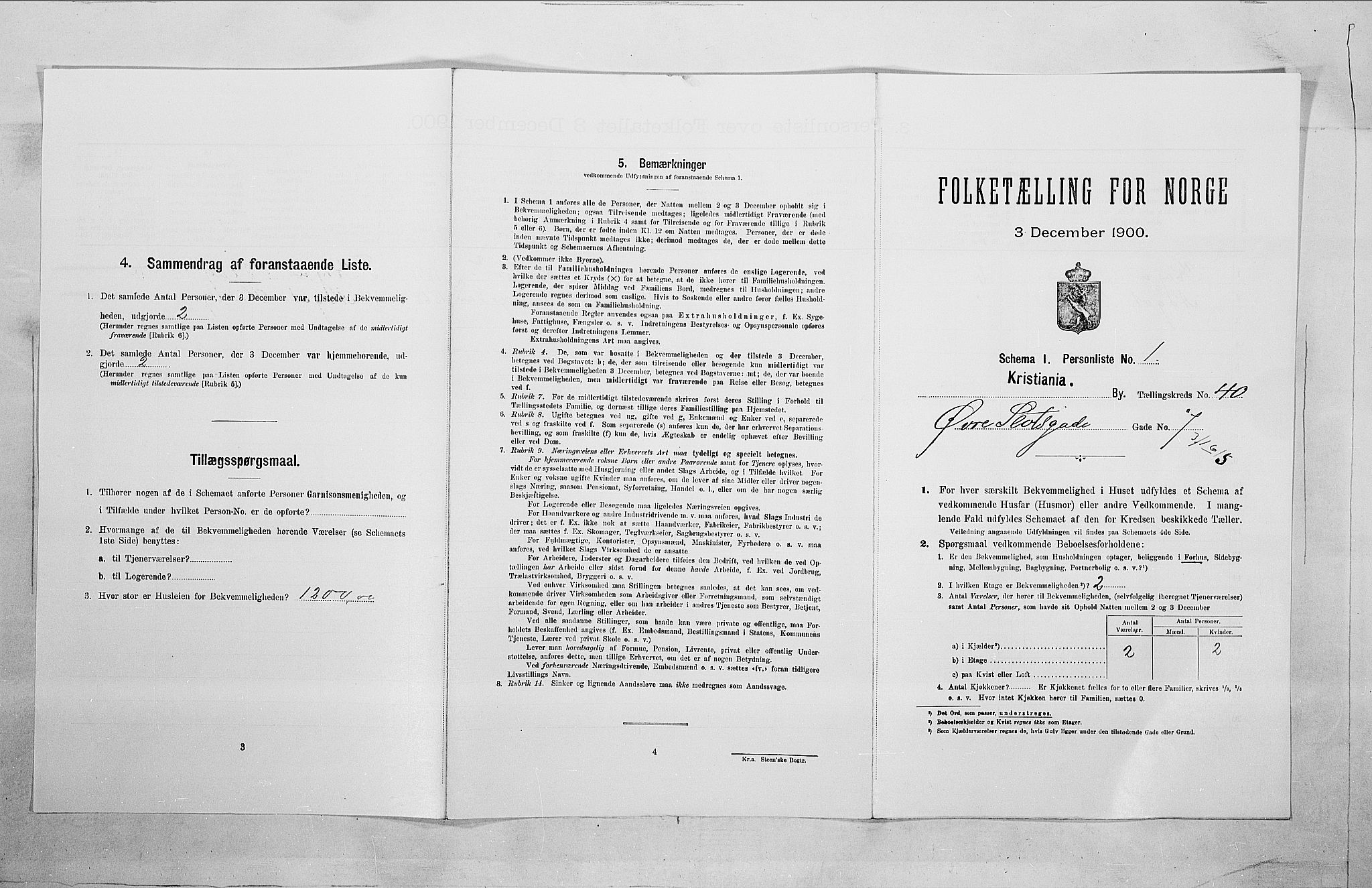 SAO, Folketelling 1900 for 0301 Kristiania kjøpstad, 1900, s. 115822