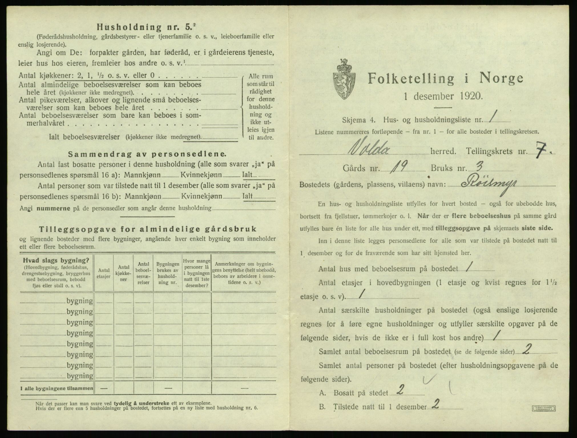 SAT, Folketelling 1920 for 1519 Volda herred, 1920, s. 672