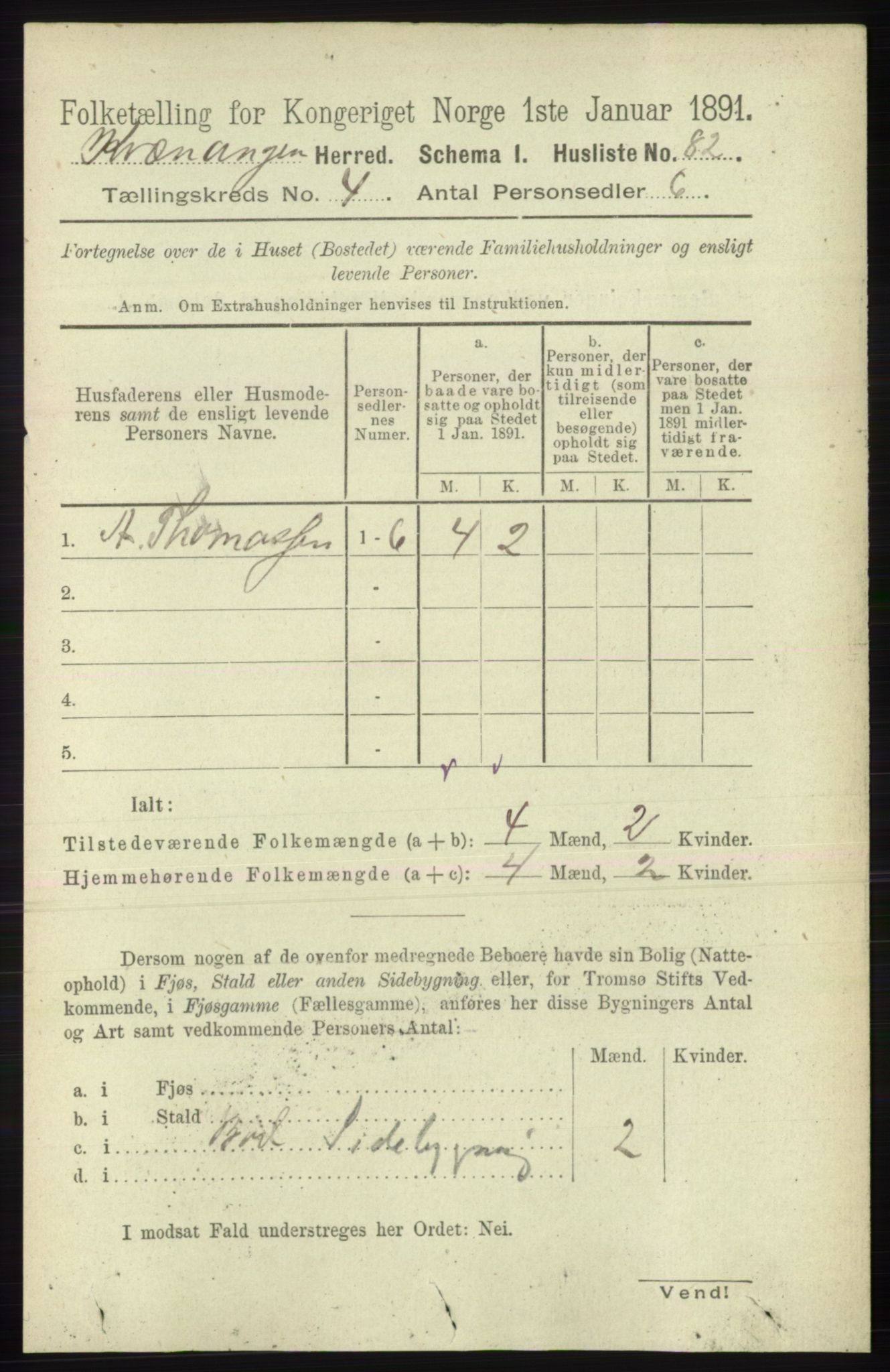 RA, Folketelling 1891 for 1943 Kvænangen herred, 1891, s. 1535