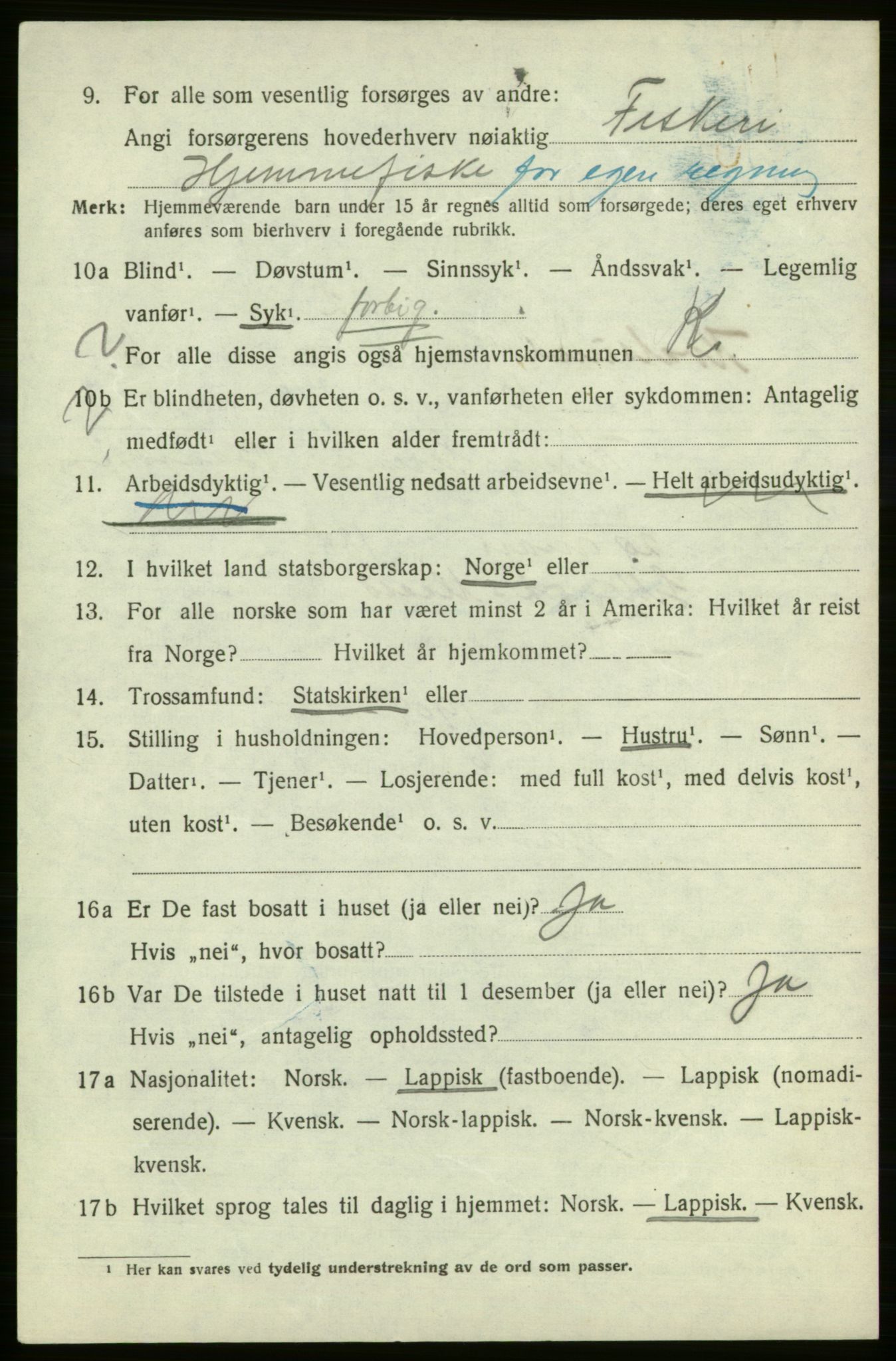 SATØ, Folketelling 1920 for 2017 Kvalsund herred, 1920, s. 2105