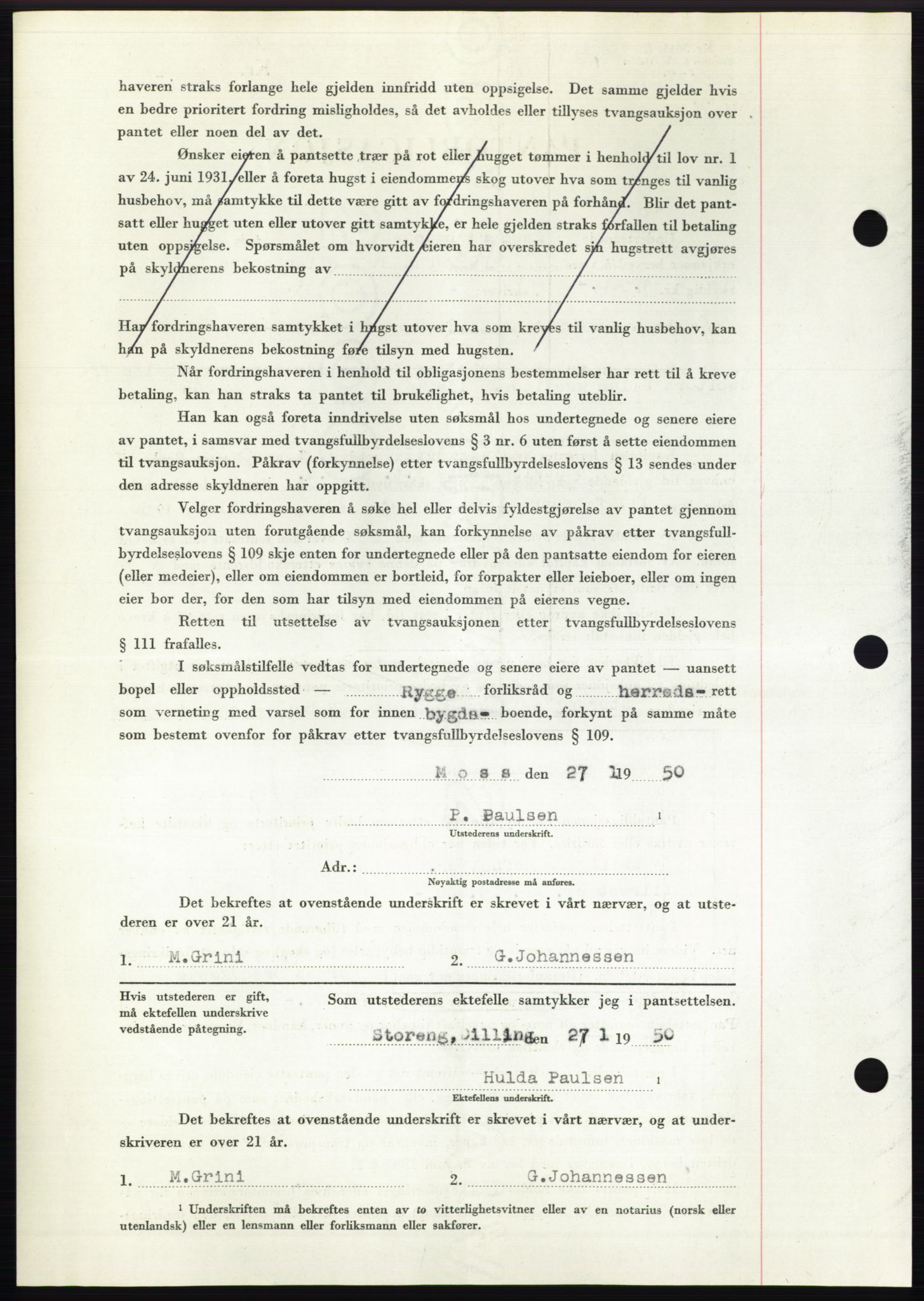 Moss sorenskriveri, SAO/A-10168: Pantebok nr. B23, 1949-1950, Dagboknr: 288/1950